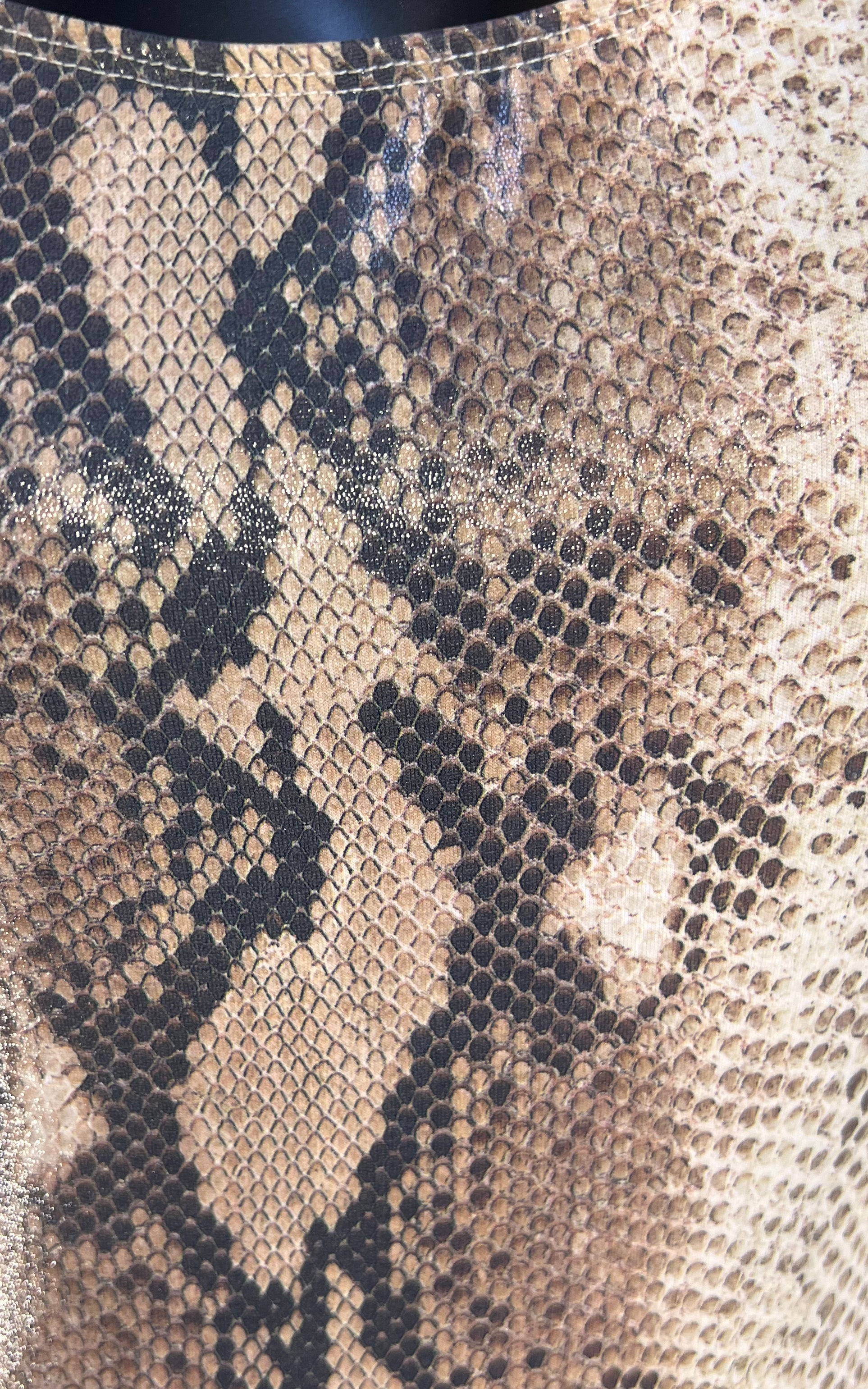 Vintage Etincelle Paris Snakeskin Print Bodysuit