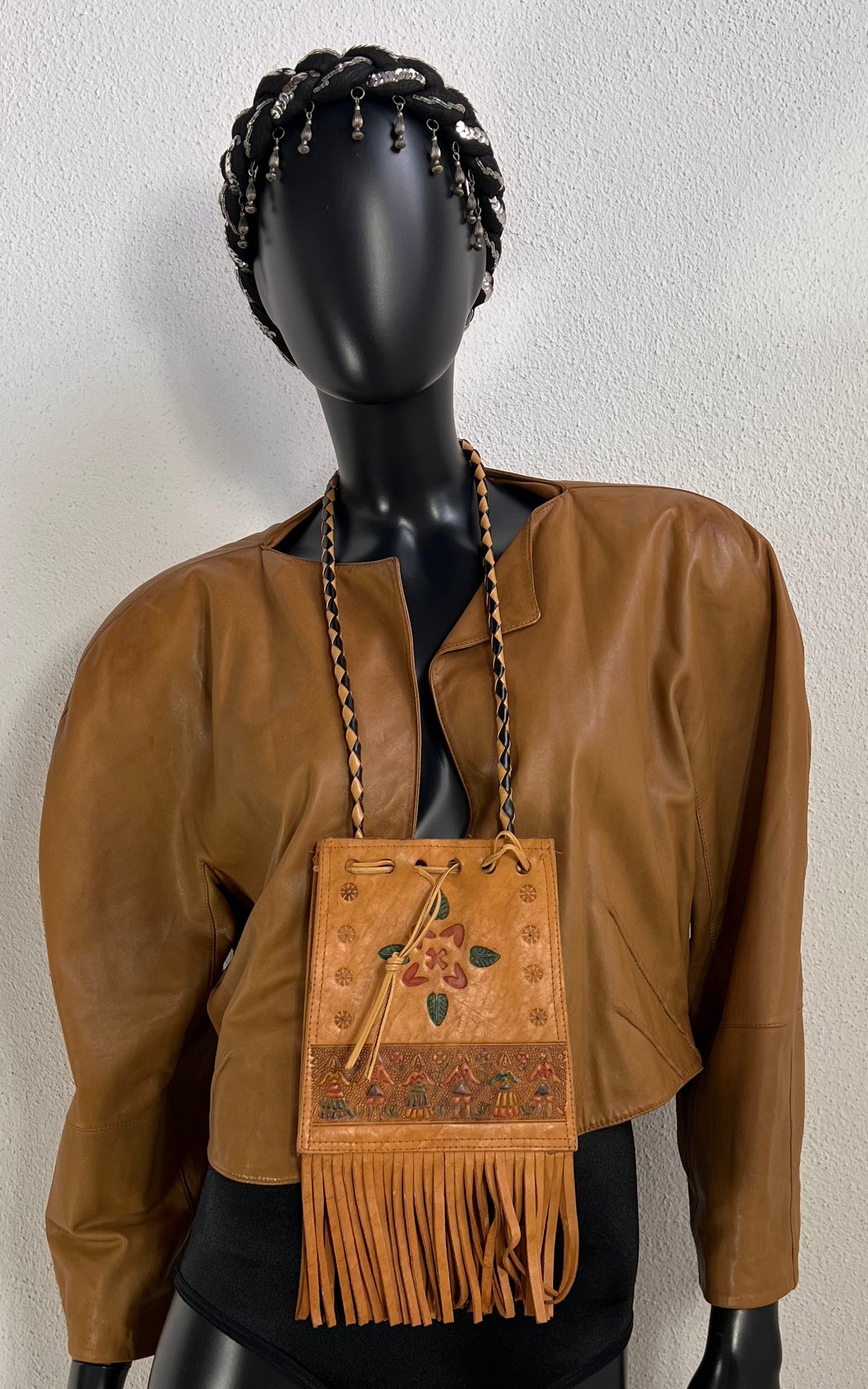 Vintage Mexican Fringed Chest Pouch Bag