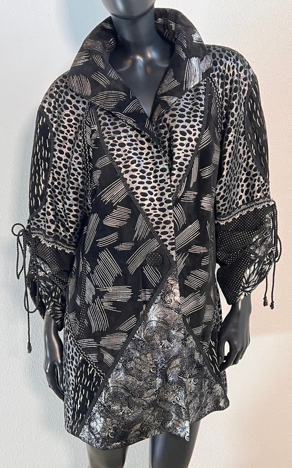 Giacca in pelle scamosciata vintage anni '90