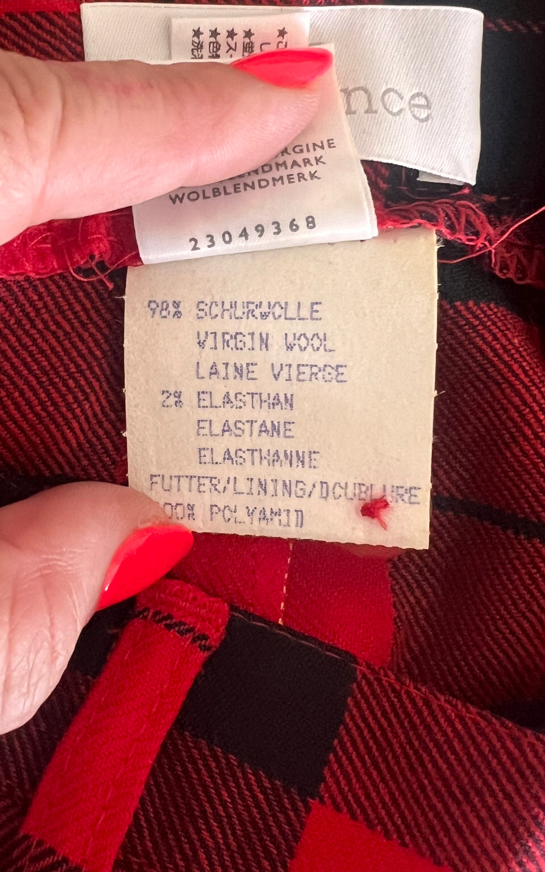Vintage 90s Elegance Paris Wool Tartan Trousers