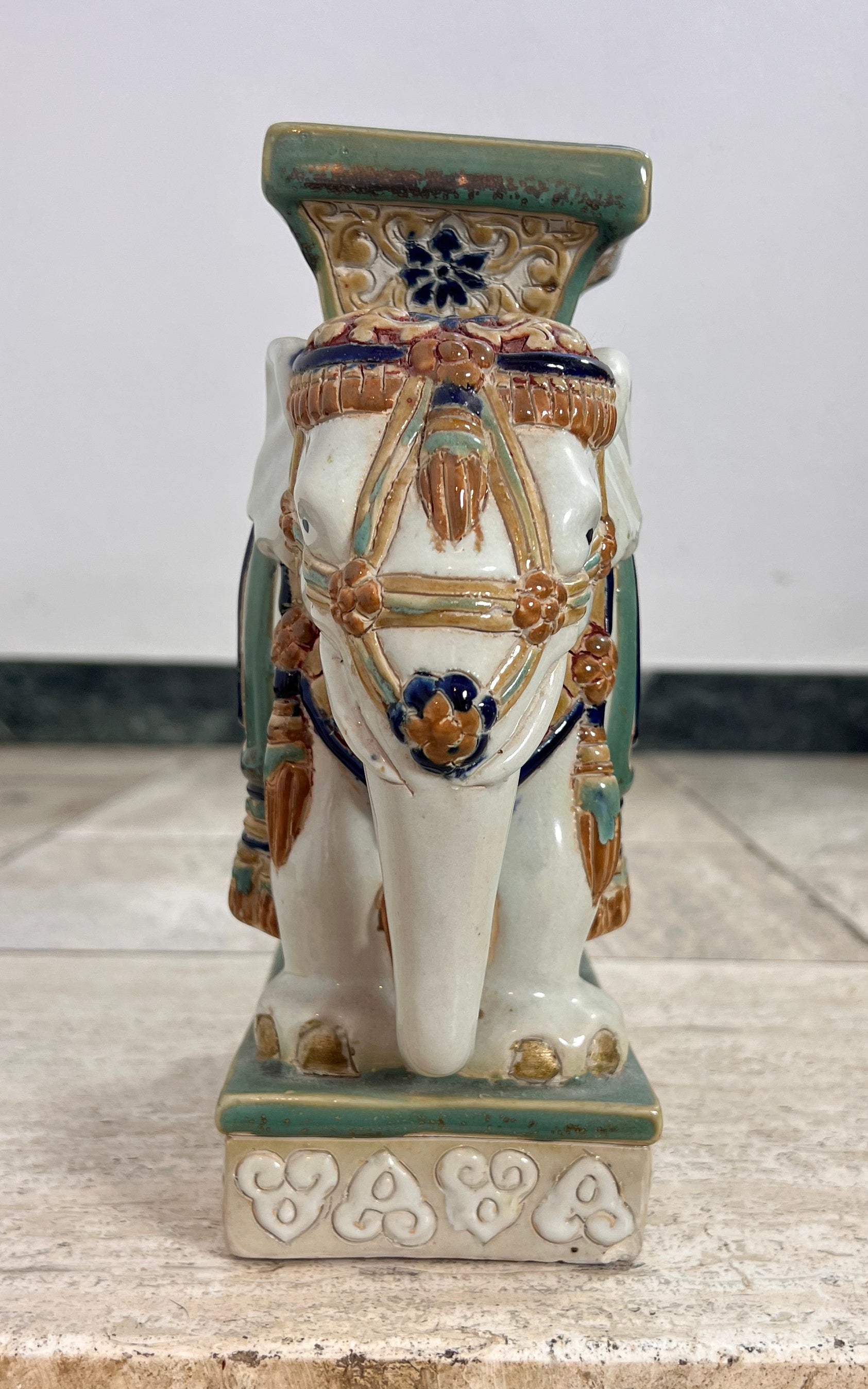 Vintage Oriental Ceramic Elephant Vase