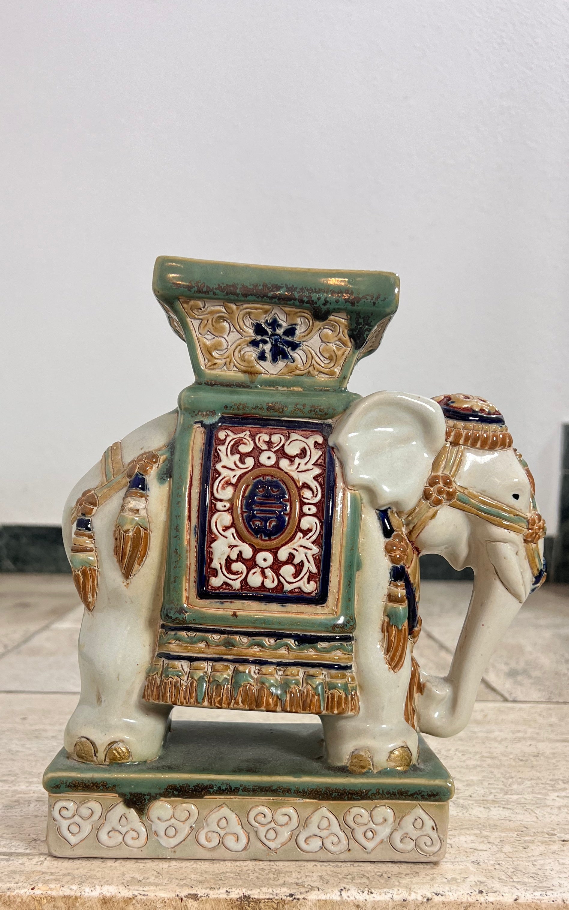 Vintage Oriental Ceramic Elephant Vase