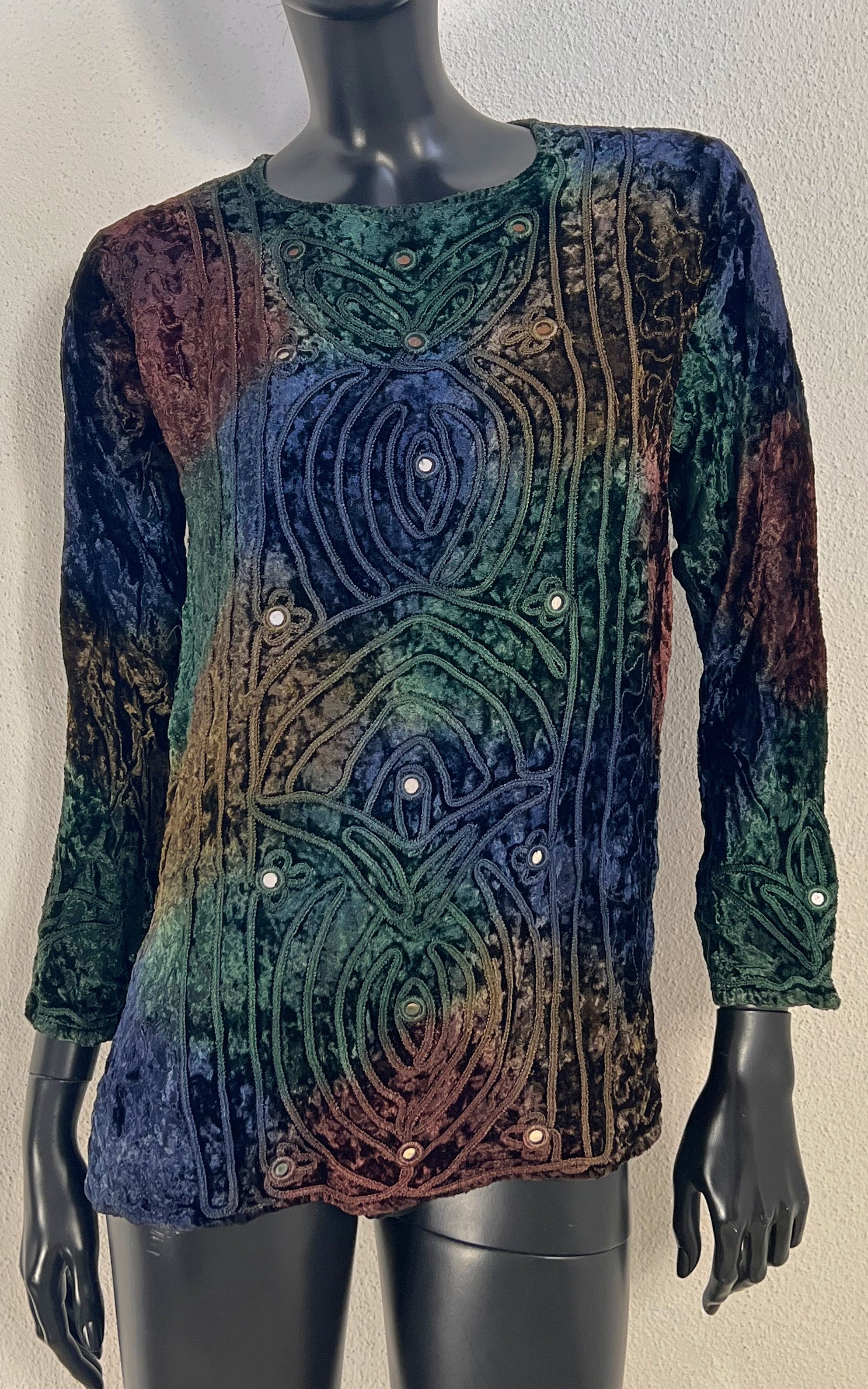 Vintage 90s Indian Velvet Shirt