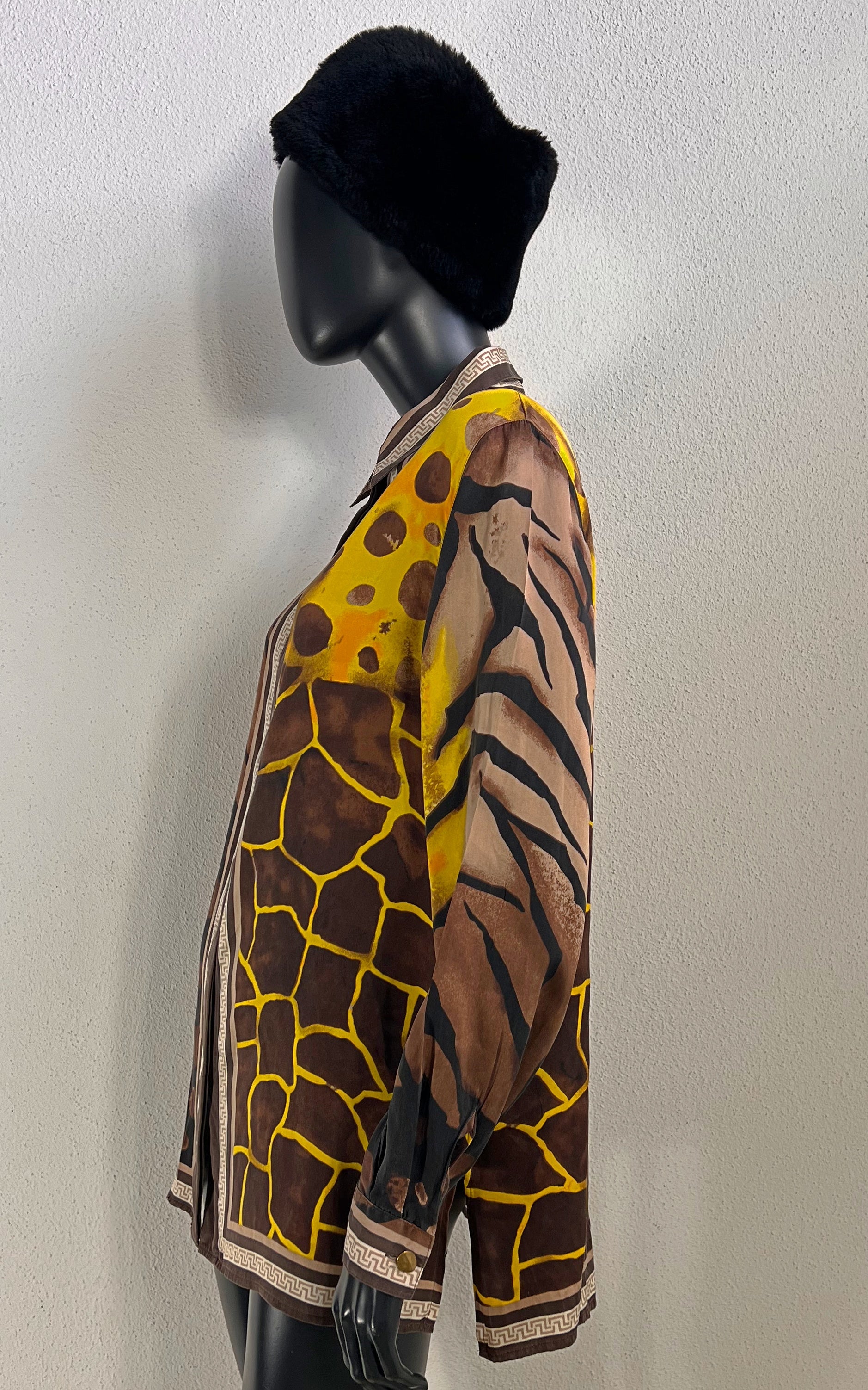 Vintage Alba Moda Animal Print Silk Blouse