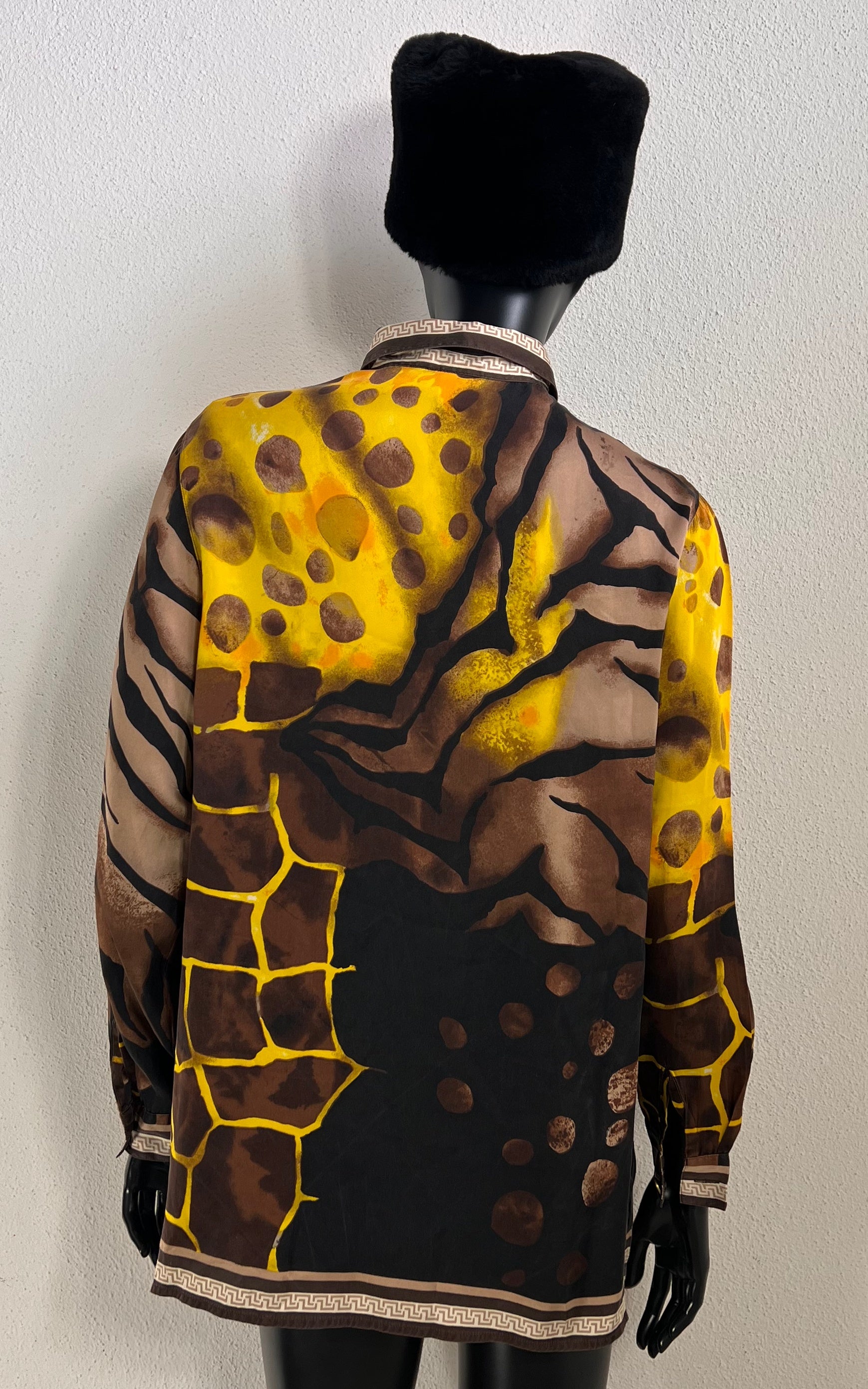 Vintage Alba Moda Animal Print Silk Blouse