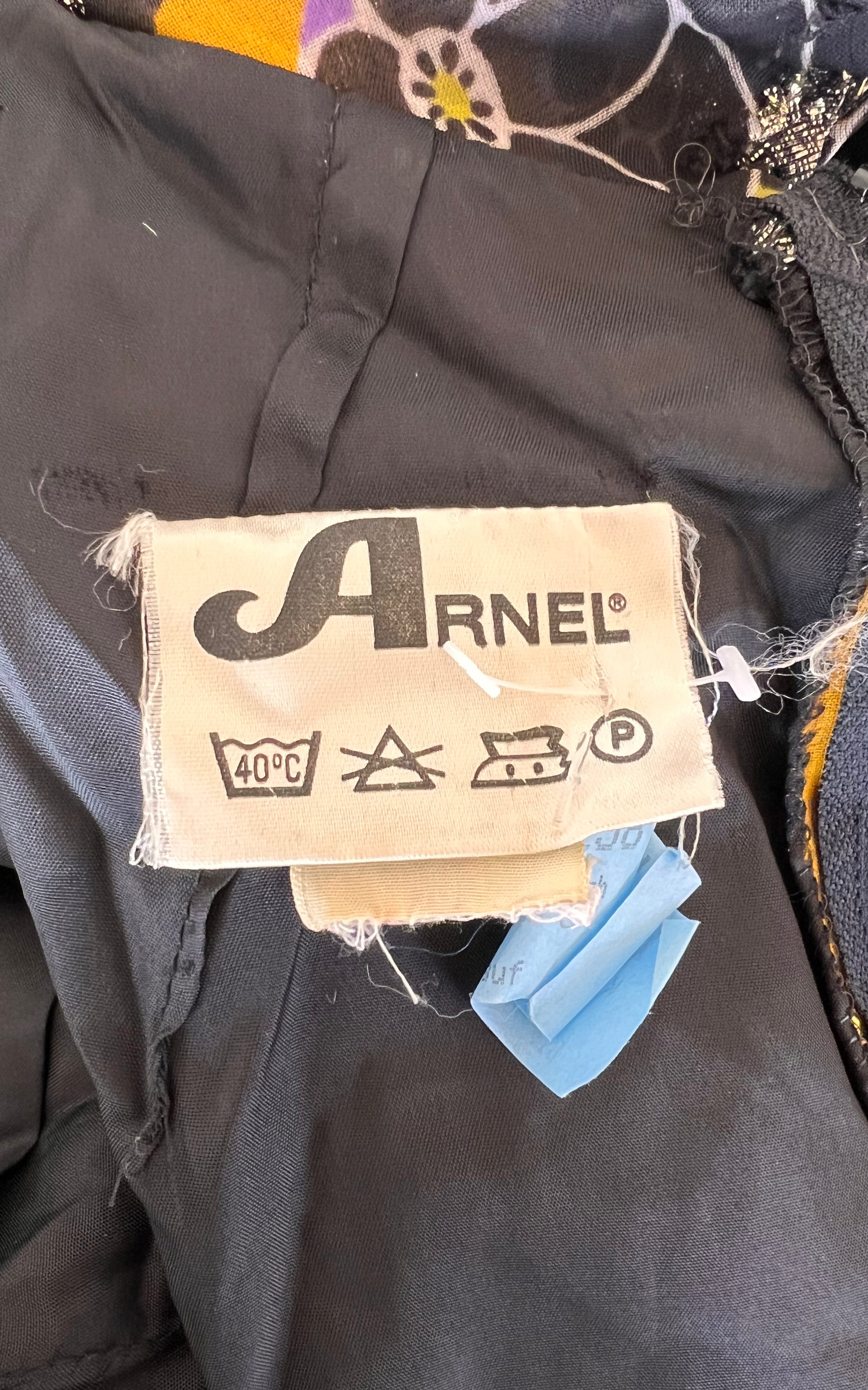 Abito psichedelico in velluto vintage anni '70