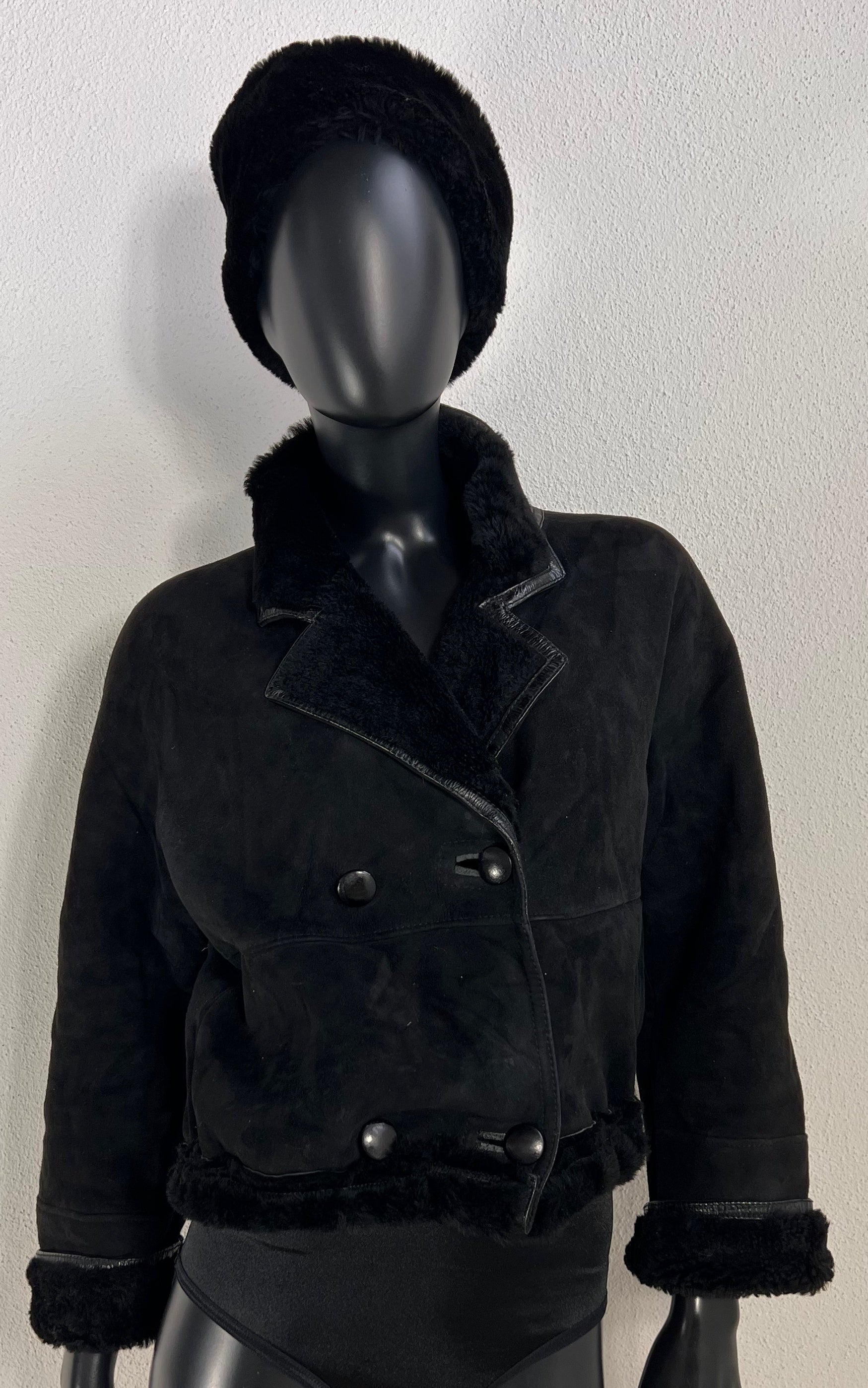 Vintage Cropped Shearling Jacket