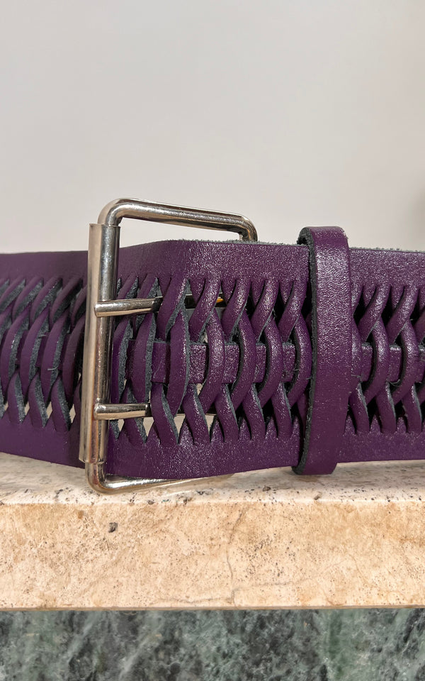Vintage Violet Leather Belt
