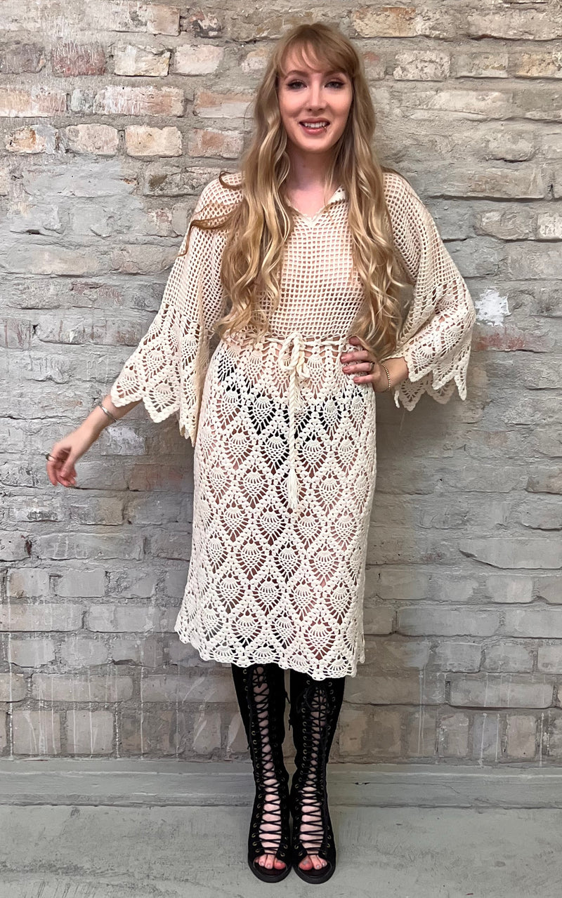 Vintage 70s Crochet Dress