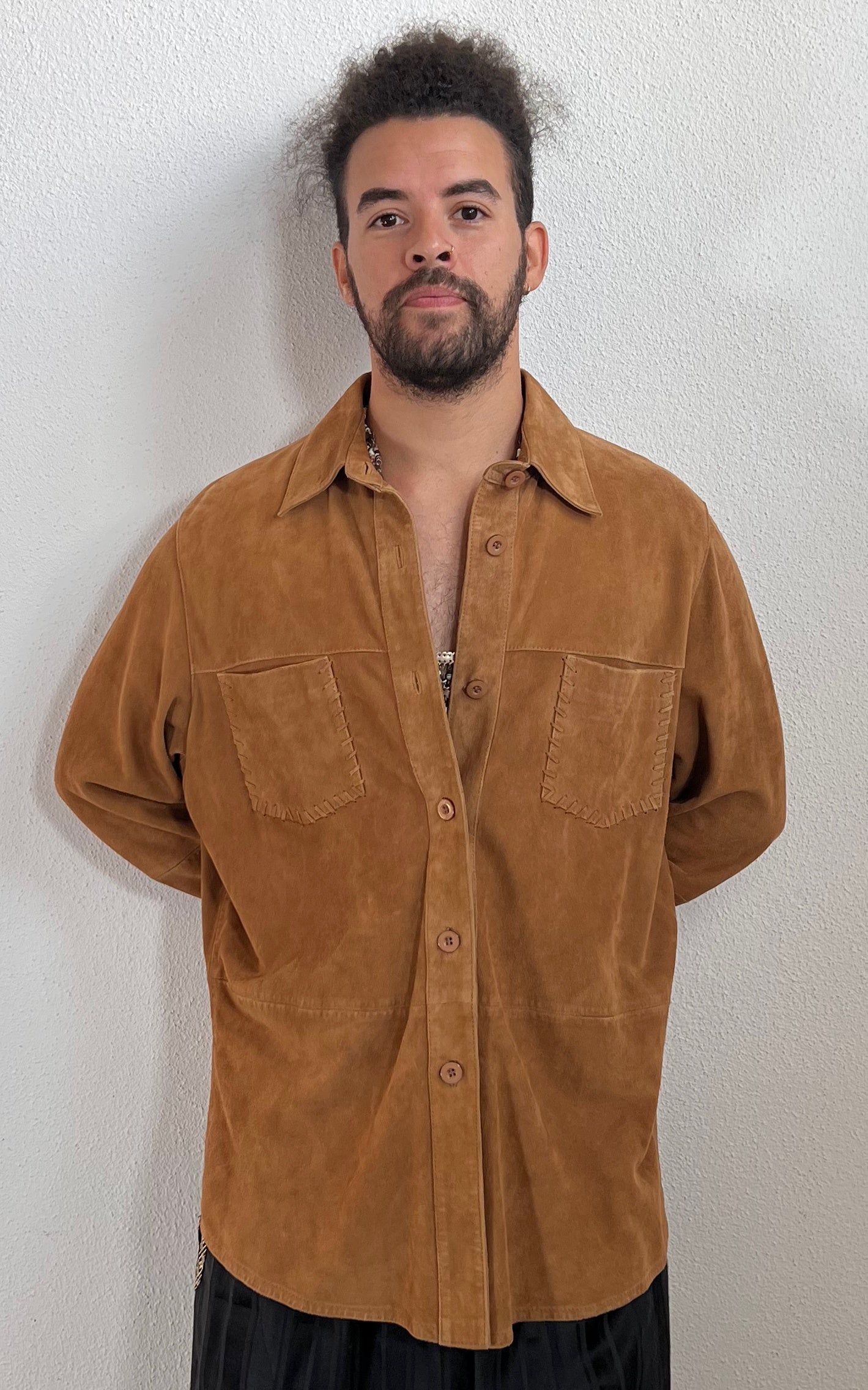 Vintage MENS Suede Leather Shirt