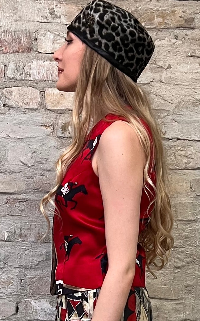 Vintage Silk Horse Waistcoat