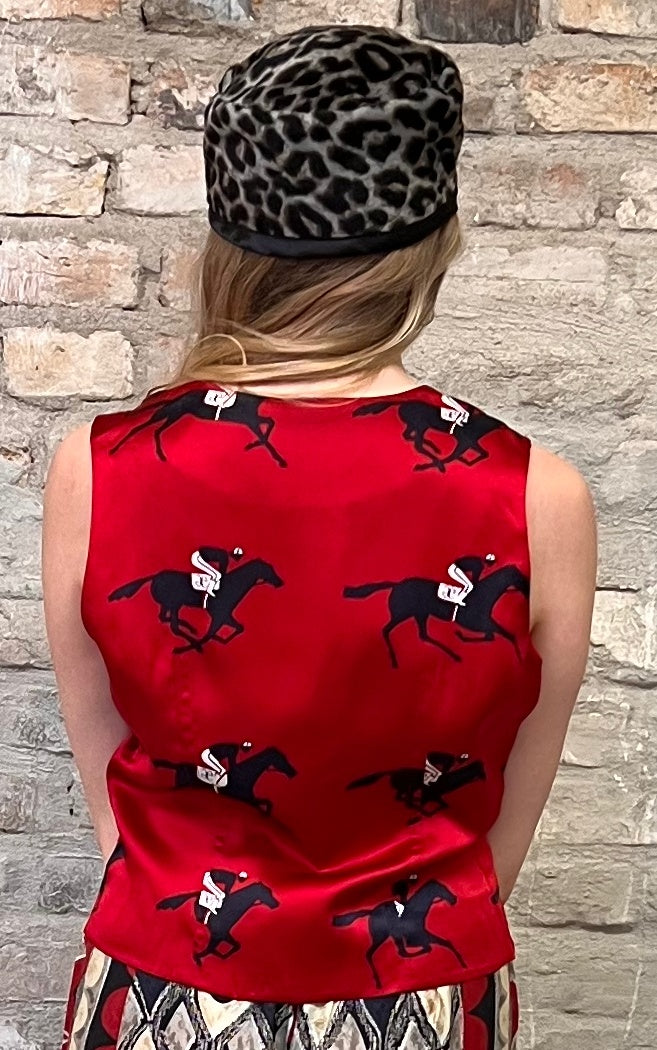 Vintage Silk Horse Waistcoat