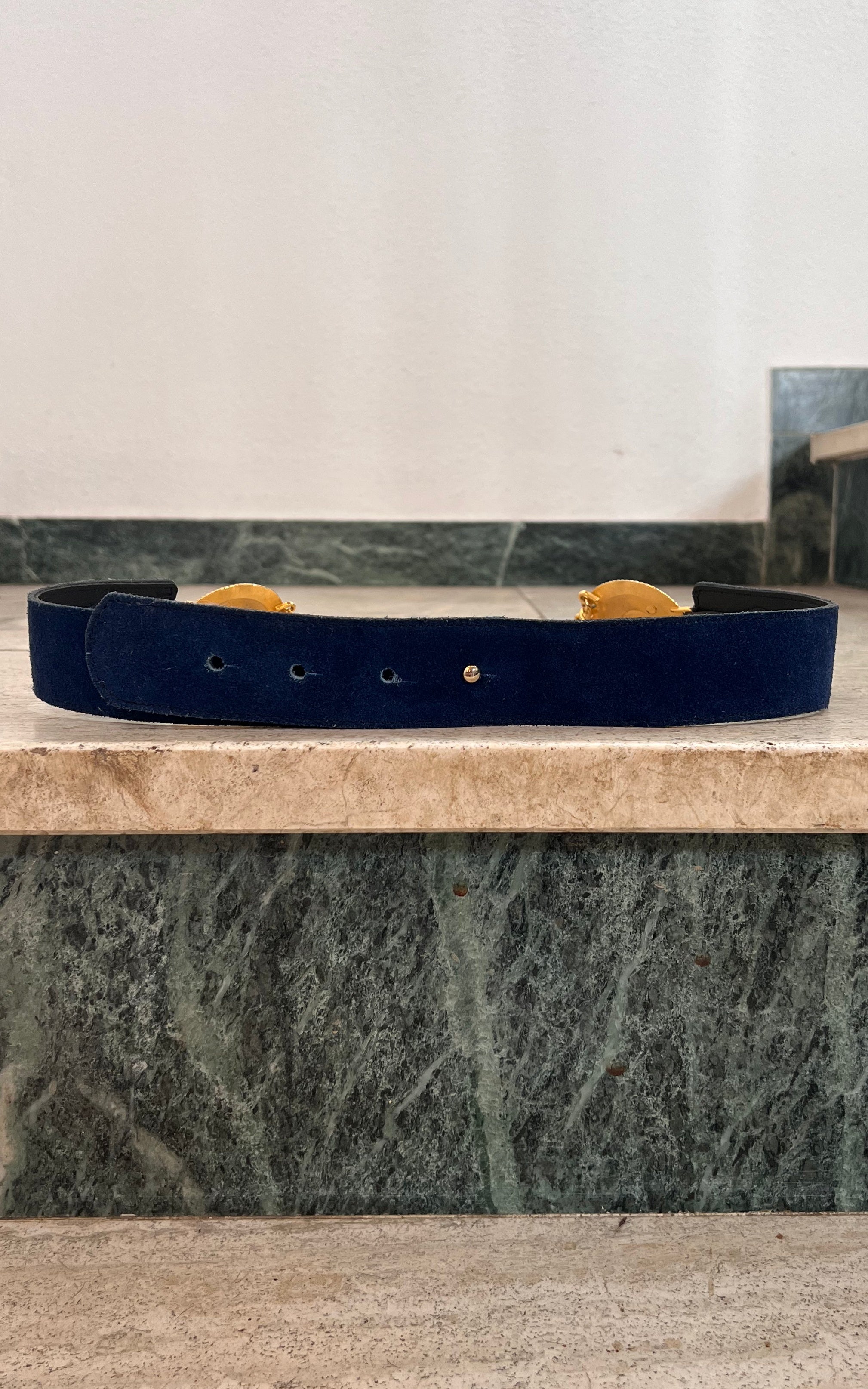 Vintage Blue Chain Belt