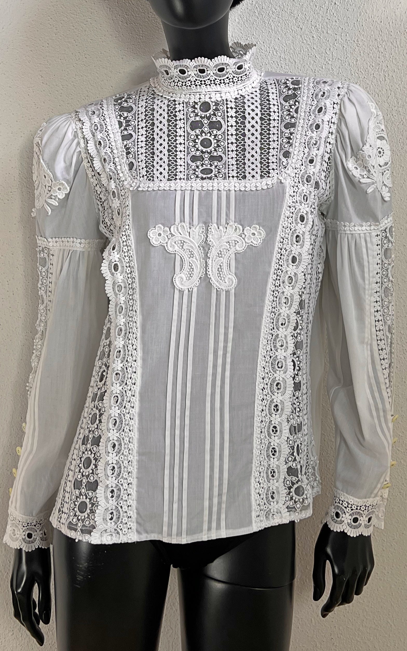 Vintage 80s Cris-Devi Lace Blouse