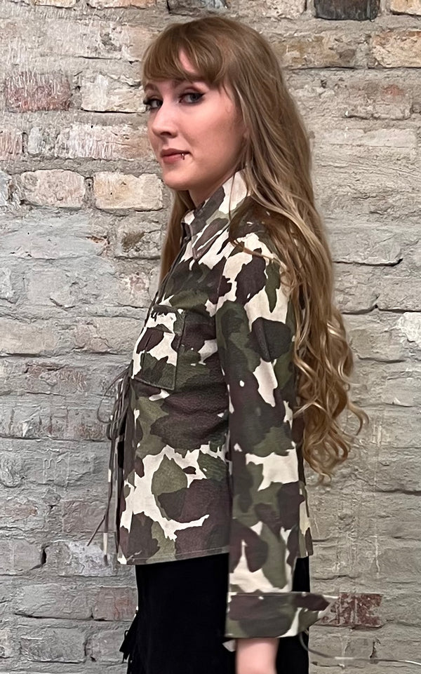 Vintage Camouflage Suede Shirt