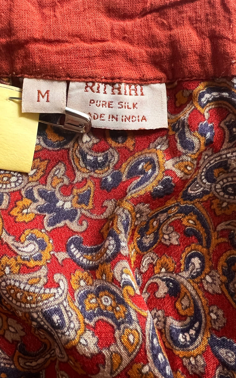 Vintage 70s Indian Silk Caftan Dress