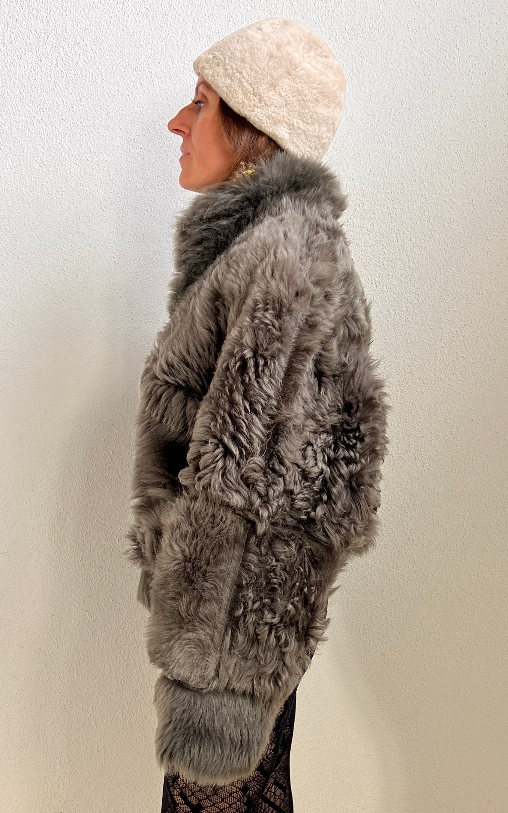 Reworked Curly Lamb Shearling Jacket