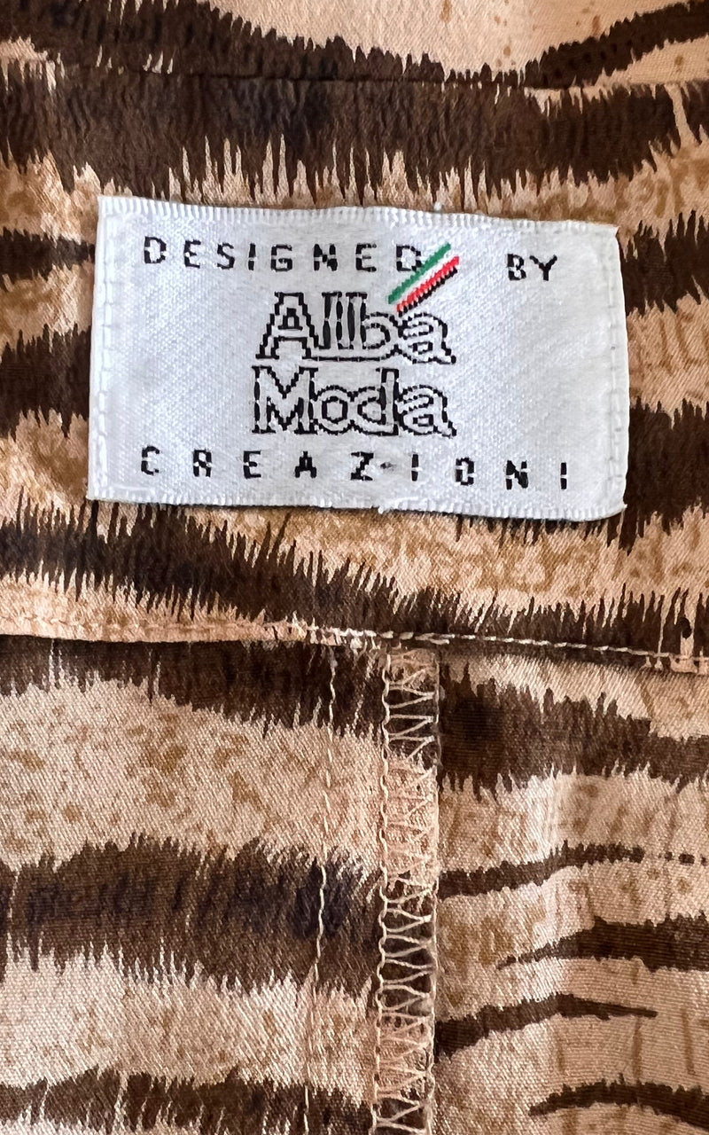 Vintage Silk Tiger Print Blouse