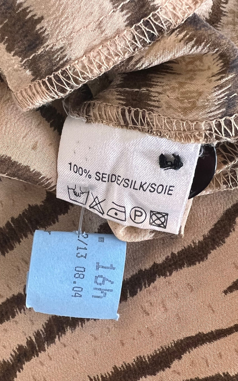 Vintage Silk Tiger Print Blouse