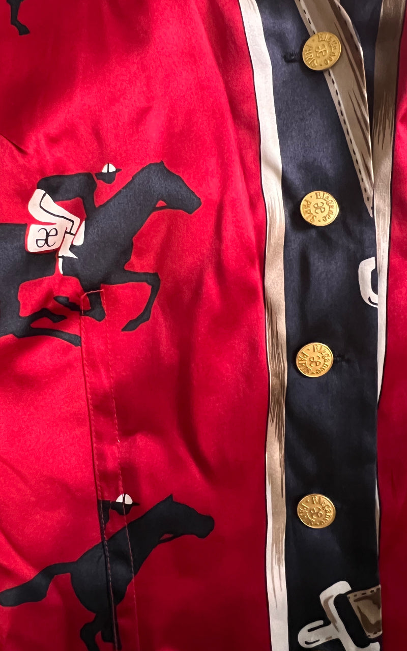 Vintage Silk Horse Waistcoat