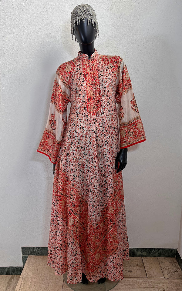 Vintage 70s Silk Caftan Dress