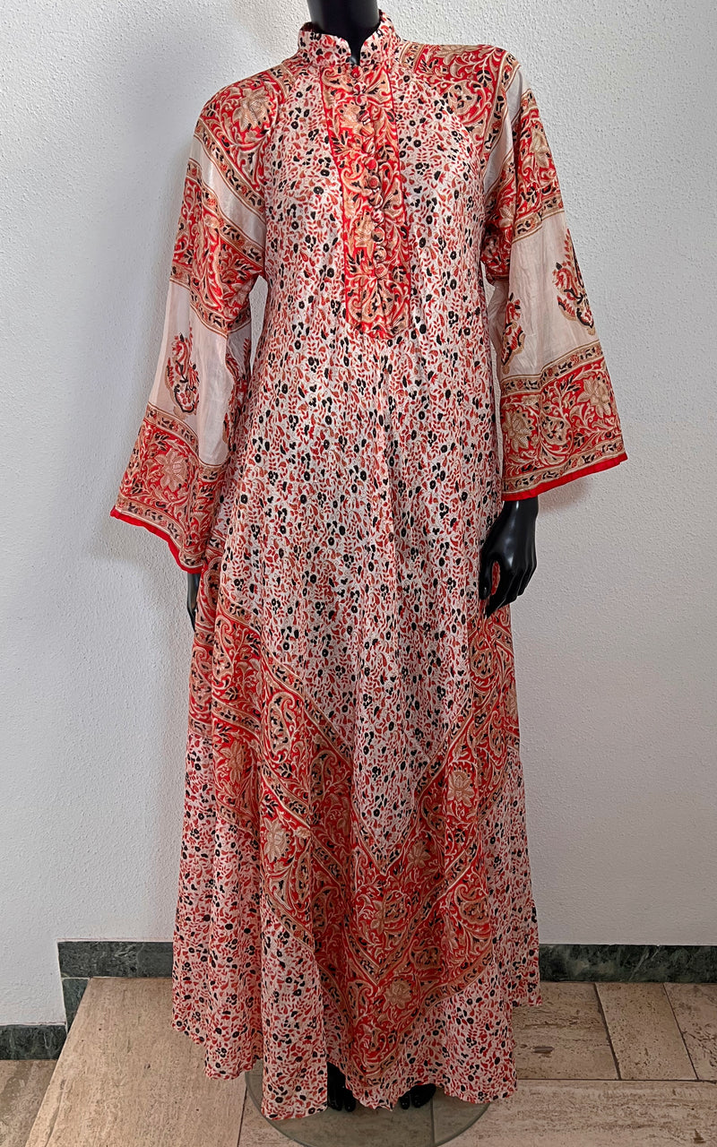 Vintage 70s Silk Caftan Dress