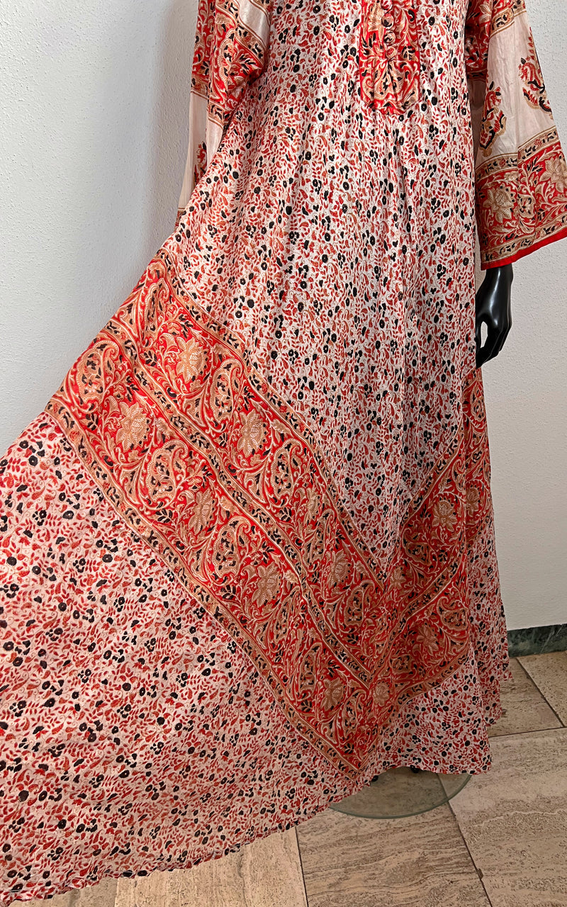 Vintage 70s Silk Caftan Dress