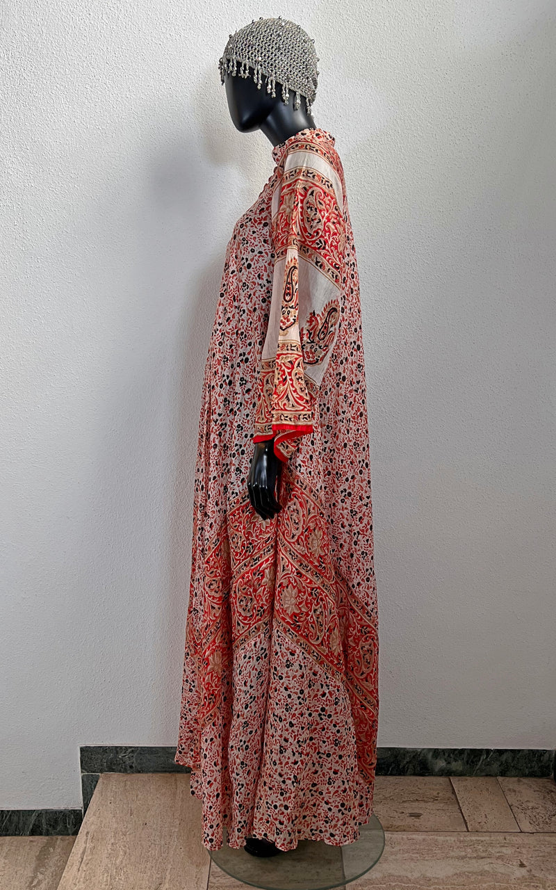 Vintage 70s Silk Caftan Dress