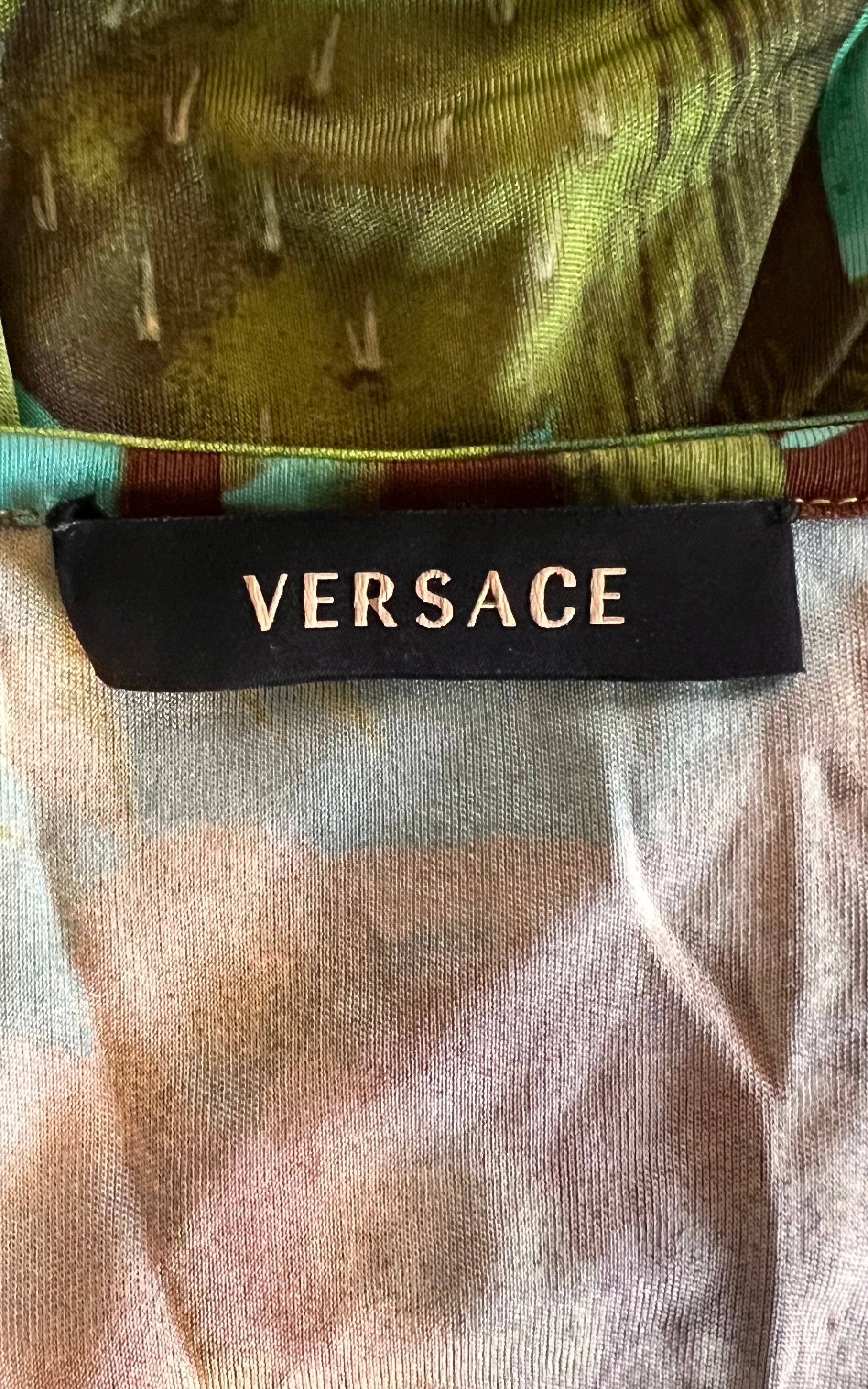 Vintage Versace Silk Top - Iconic Cactus and Jungle Print