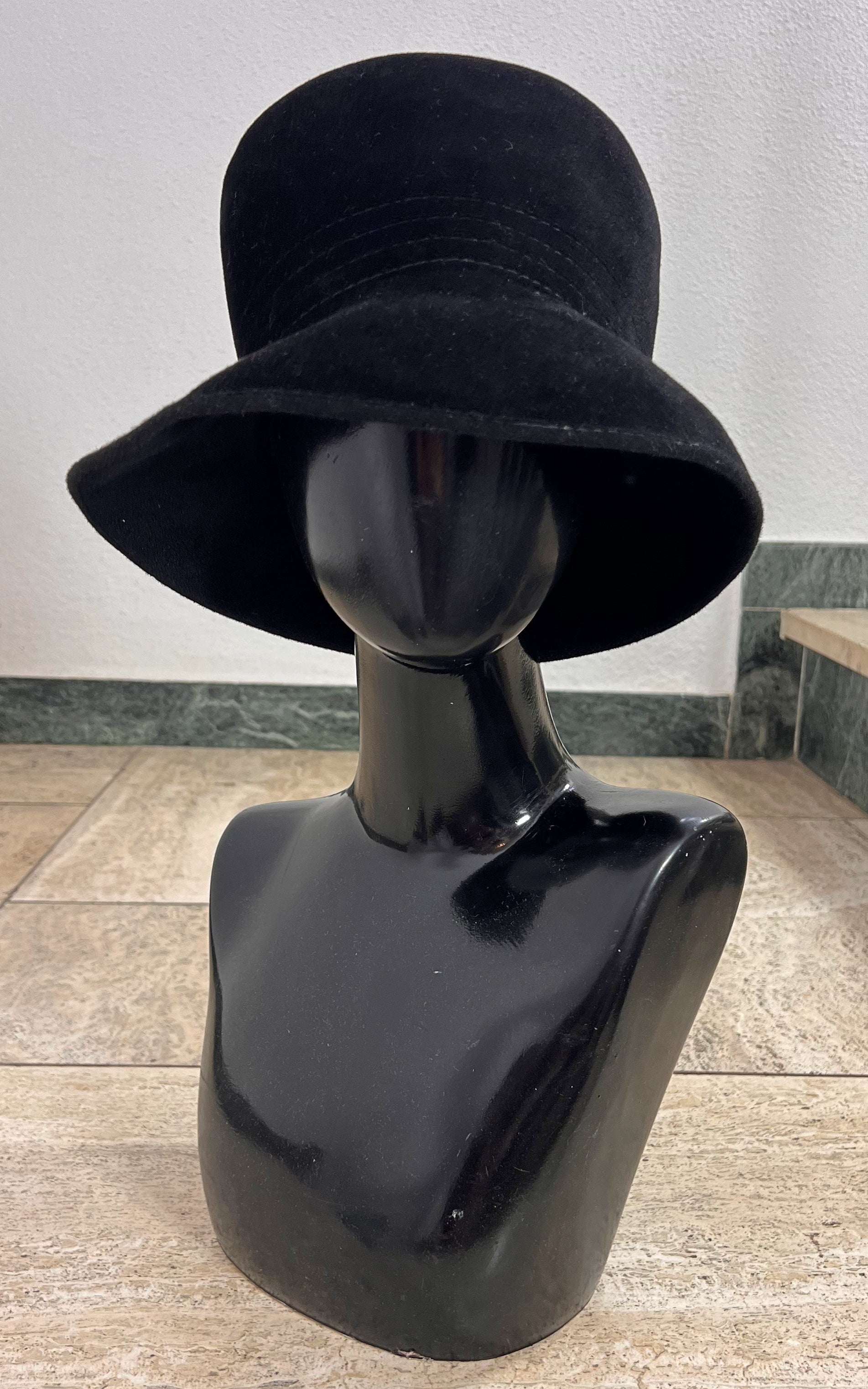 Vintage 70s Black Floppy Hat