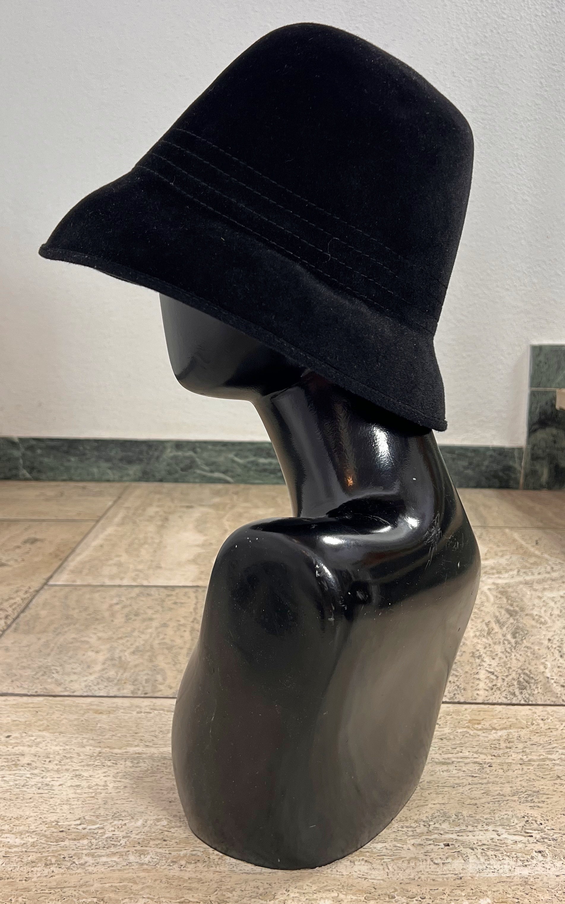 Vintage 70s Black Floppy Hat