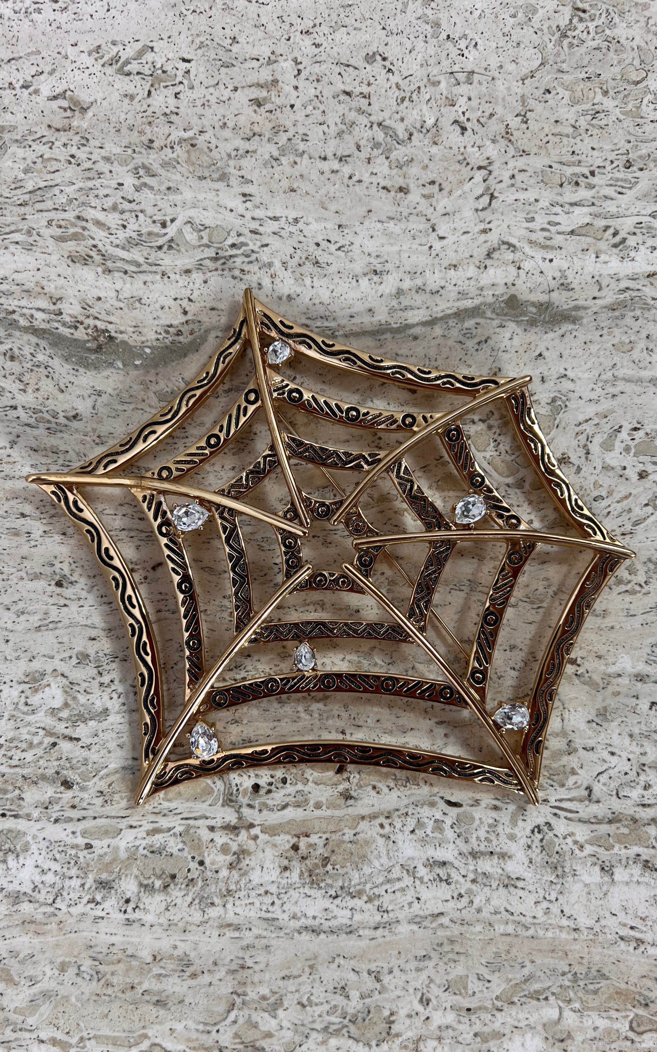 Vintage Pierre Lang Statement Spiderweb Brooch