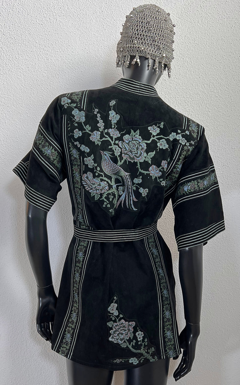 Vintage 70s Roberto Cavalli Suede Kimono Jacket