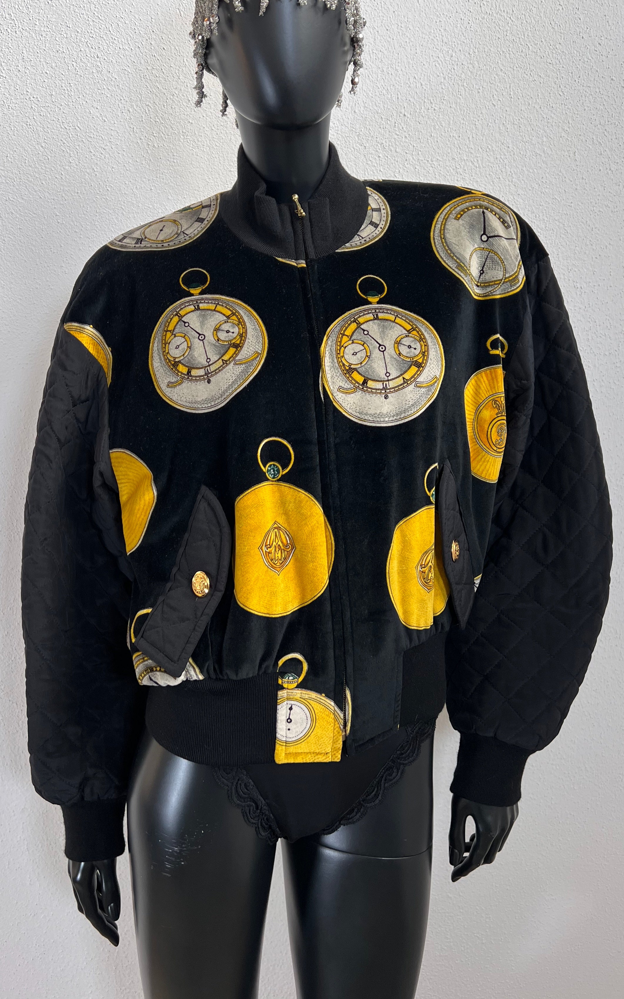 Vintage 80s Escada Velvet Bomber Jacket