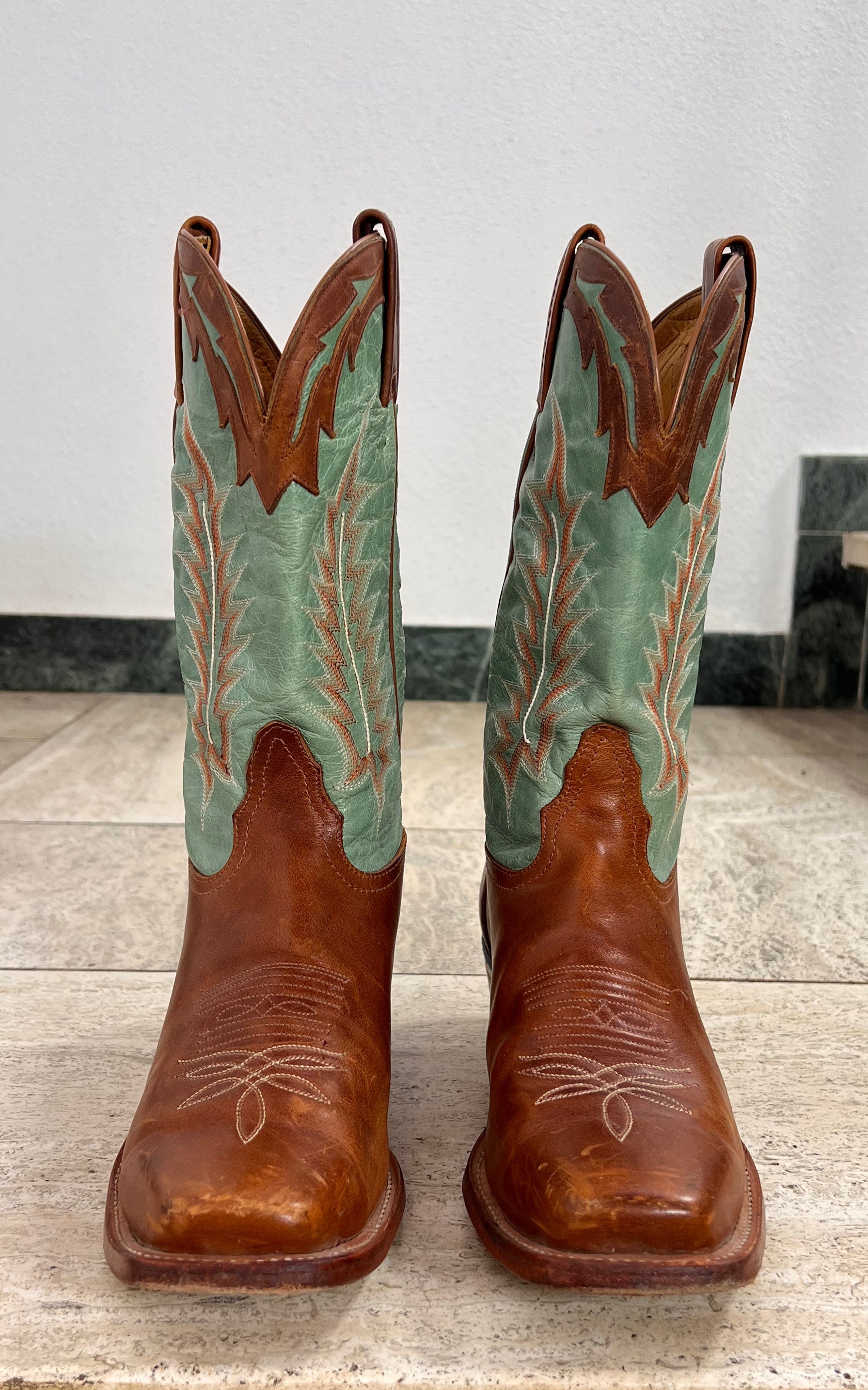Vintage Tony Lama Two-Tone Leather Cowboy Boots 39 – Made in USA