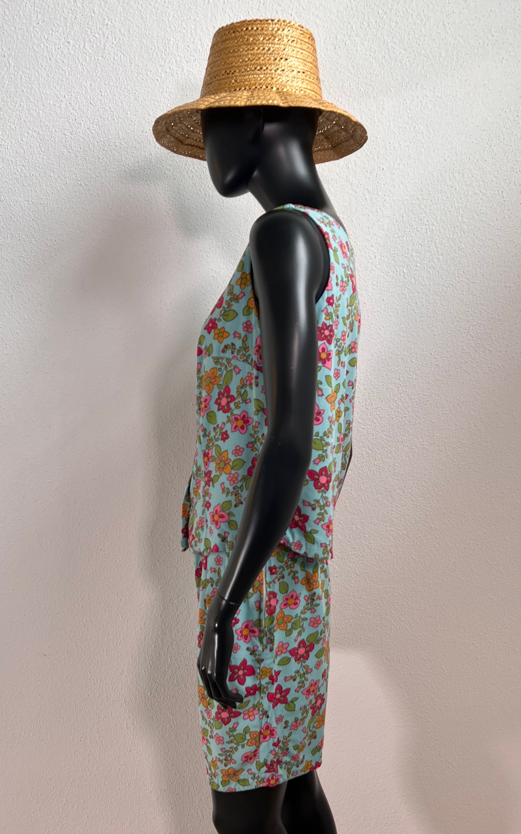 Set di 2 pezzi con fiori vintage anni '60