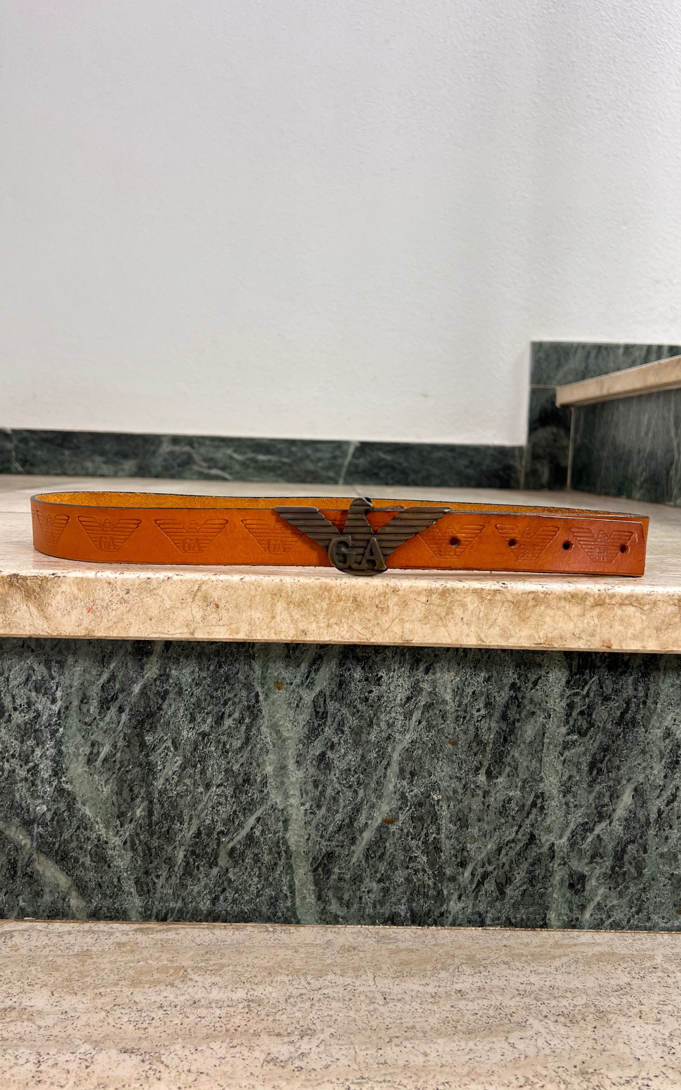 Early Vintage Giorgio Armani Logo Leather Belt