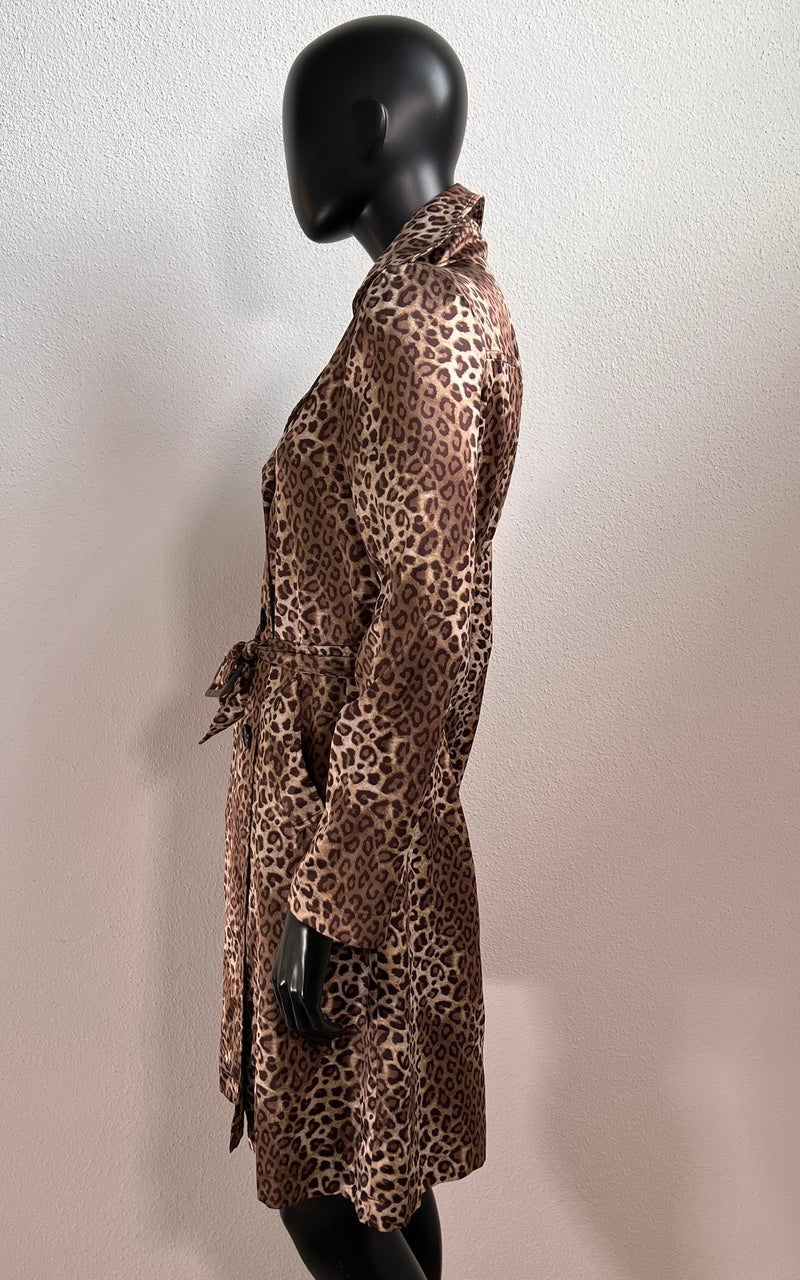 Vintage Joseph Ribkoff Leopard Trenchcoat Satin