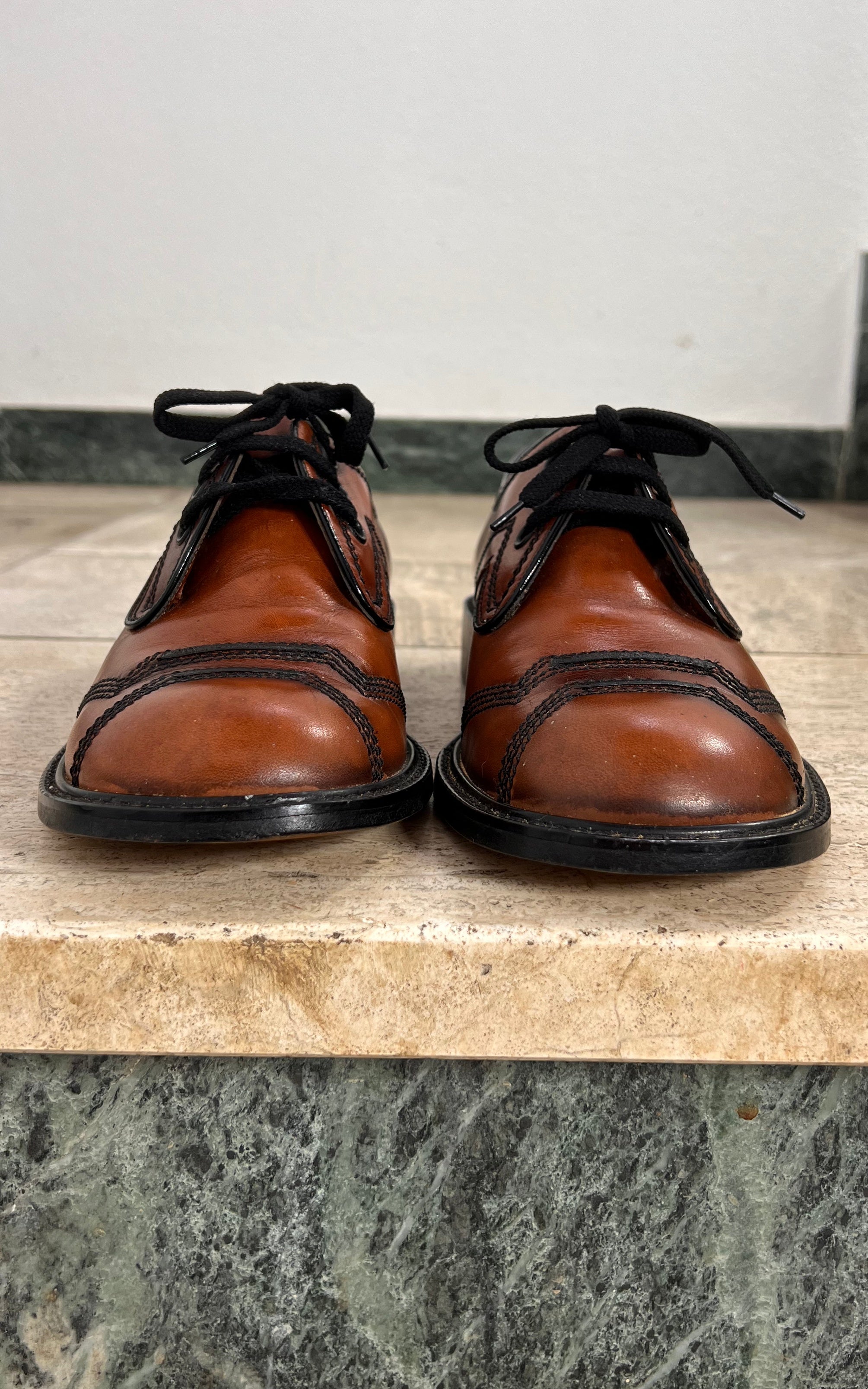 Vintage 70s Manz MENS Lace Up Shoes 42