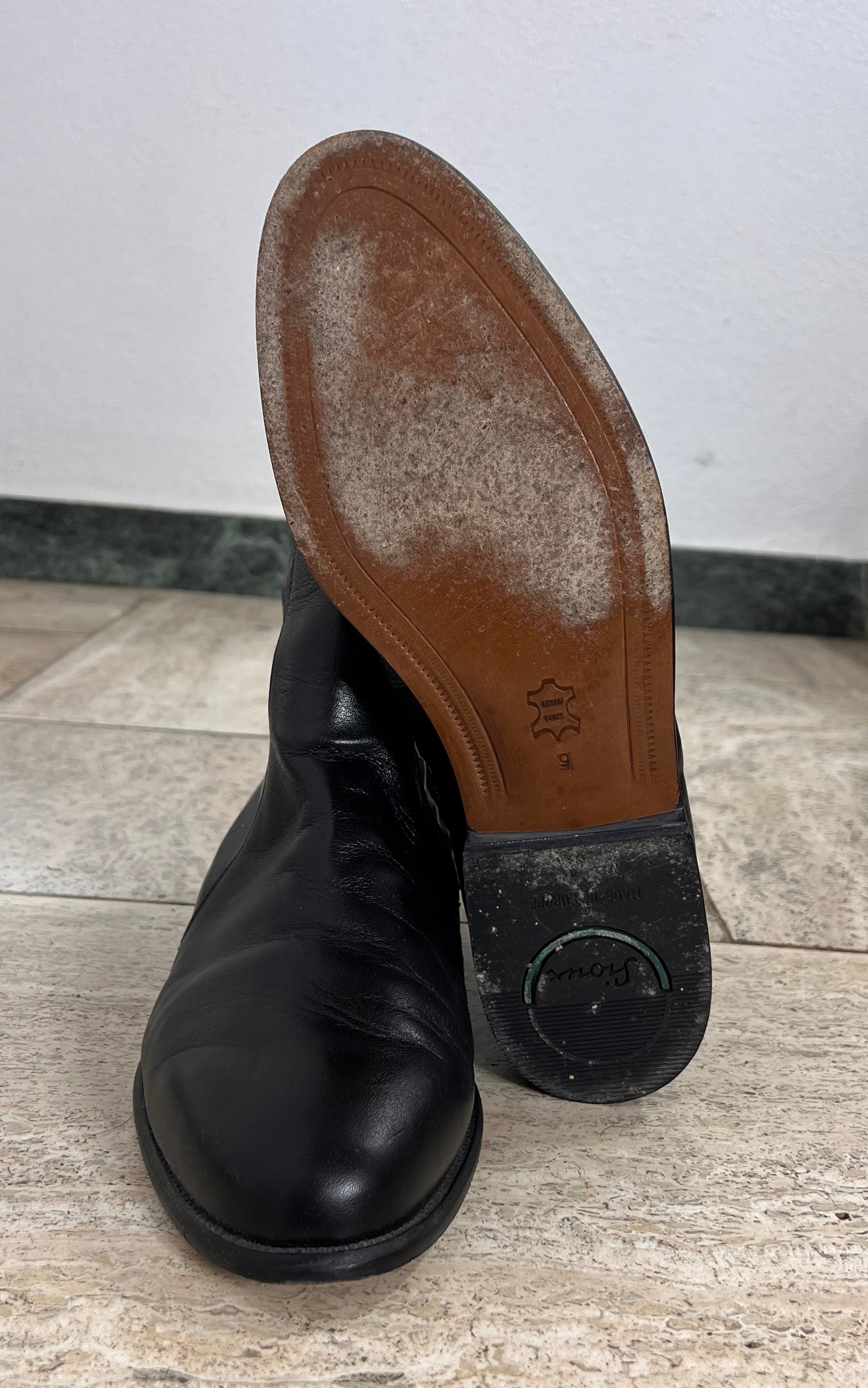 Vintage Classic MENS Minimal Black Leather Ankle Boot 43