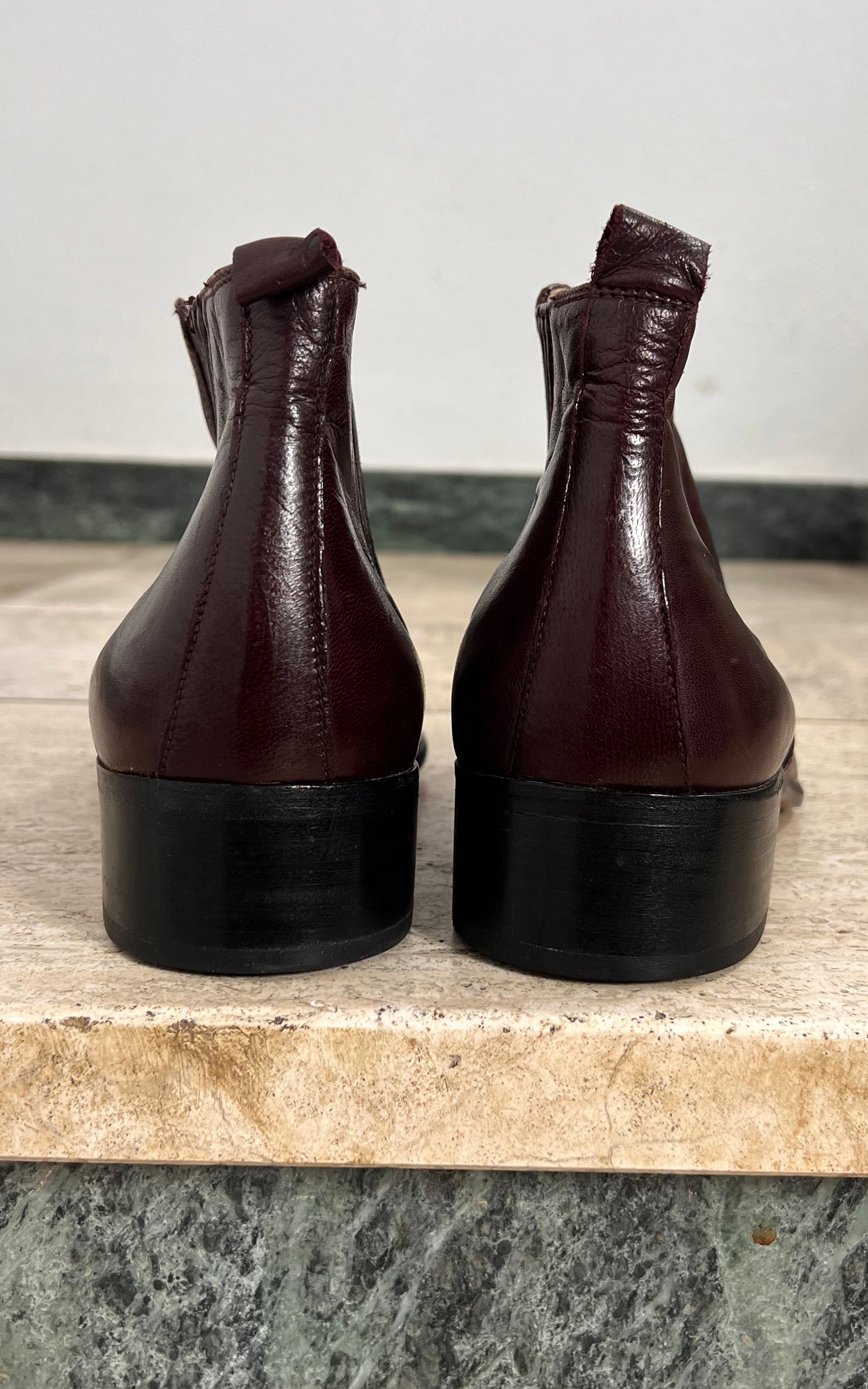Vintage 70s MENS Ankle Boots Burgundy 42