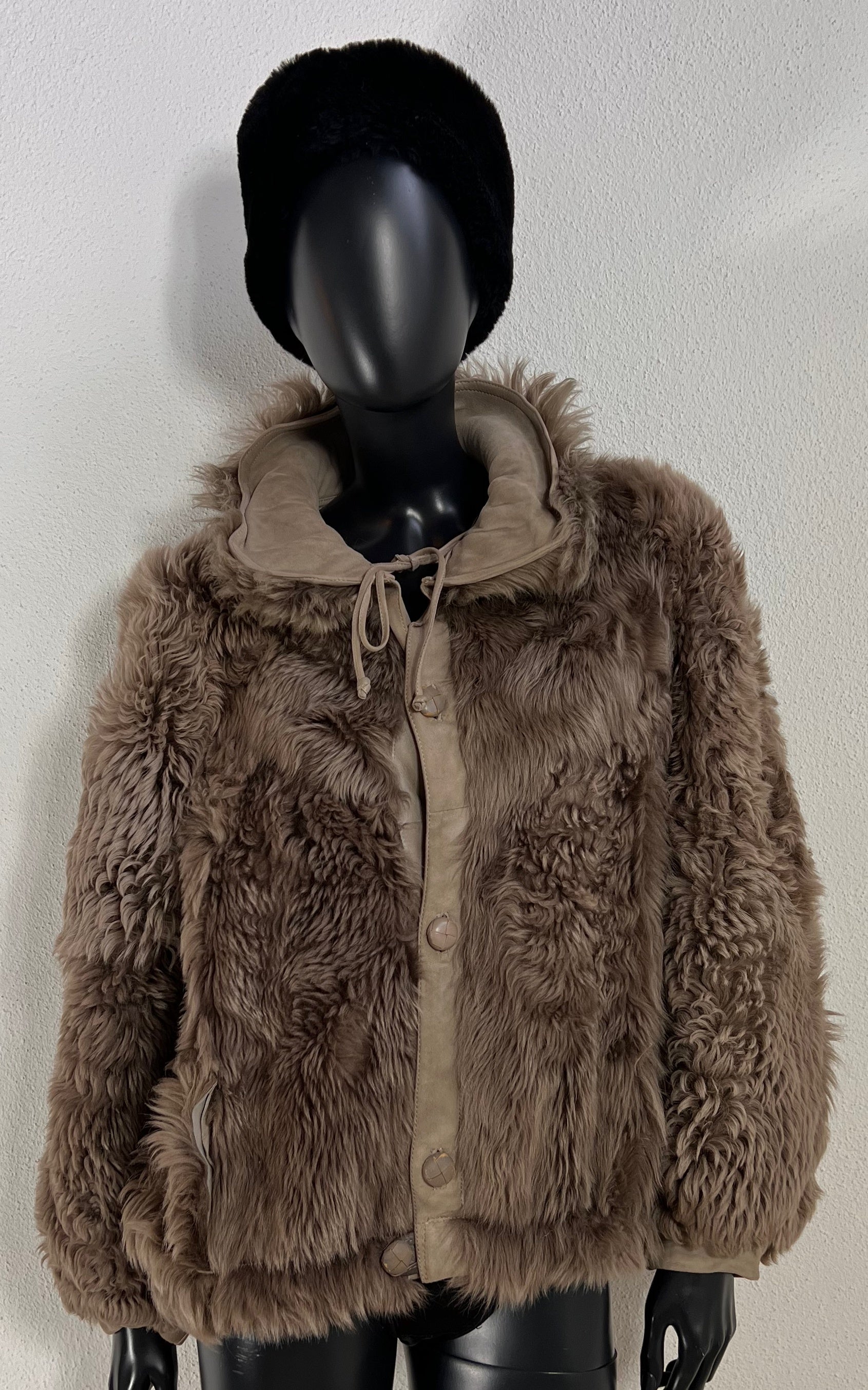 Vintage Cropped Curly Shearling Jacket