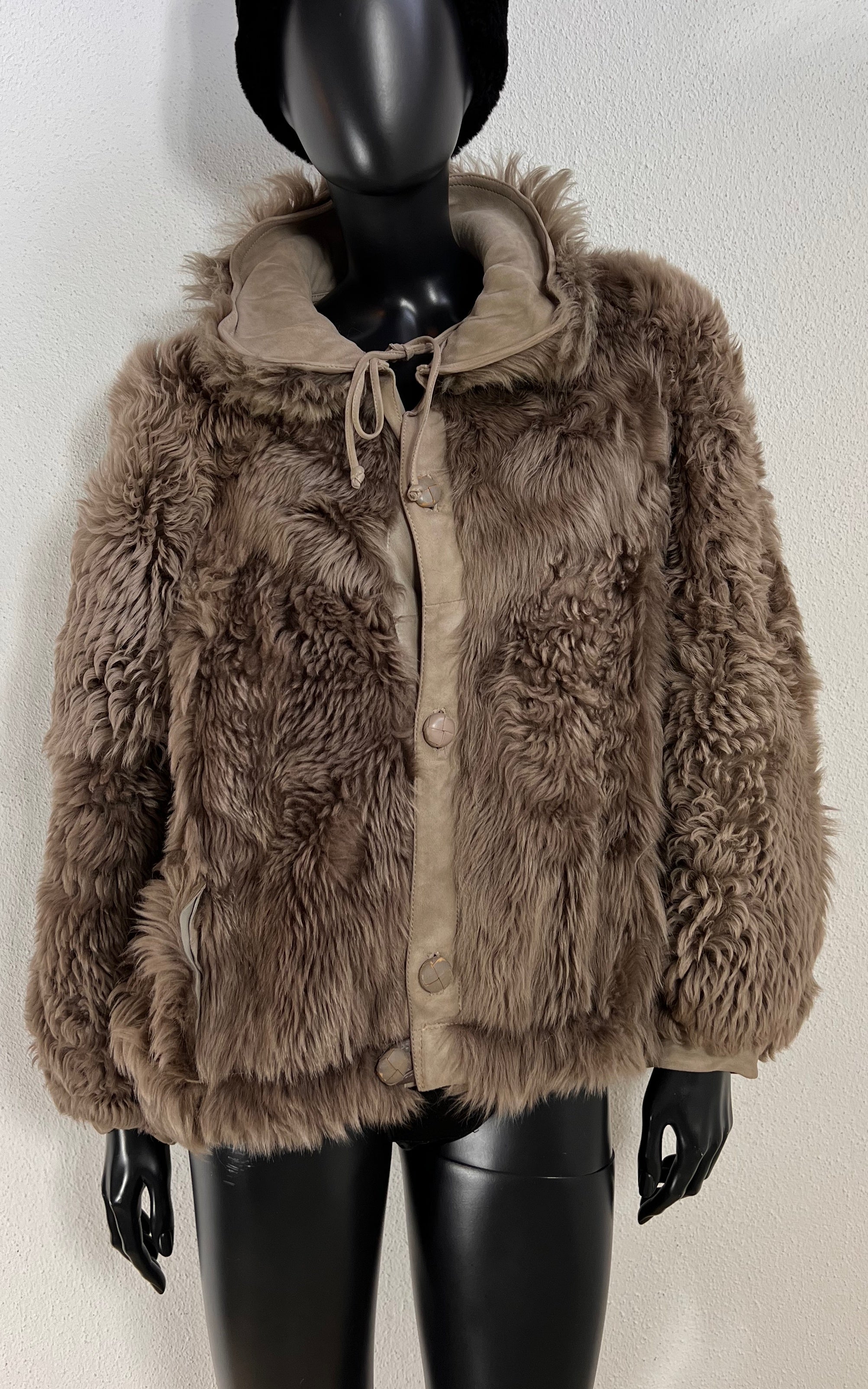 Vintage Cropped Curly Shearling Jacket