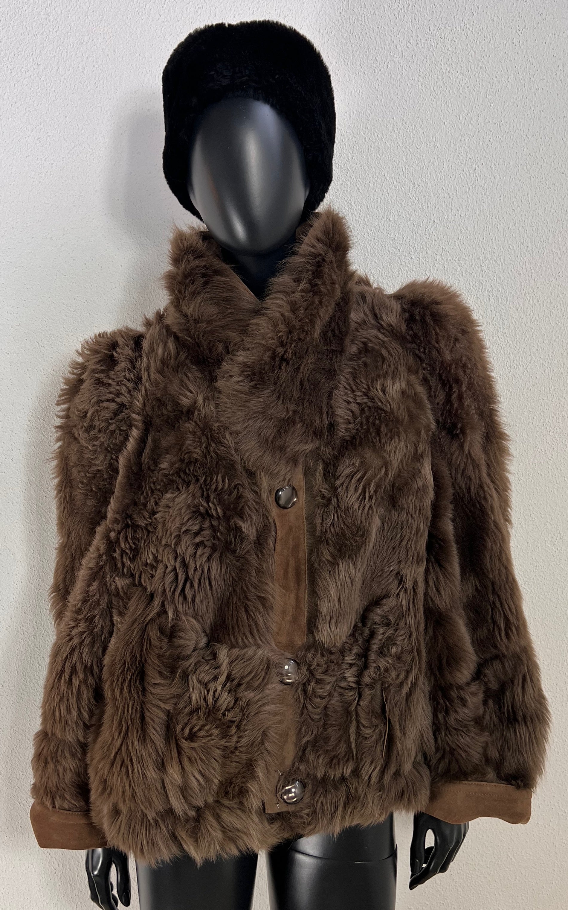 Vintage Cropped Curly Shearling Jacket