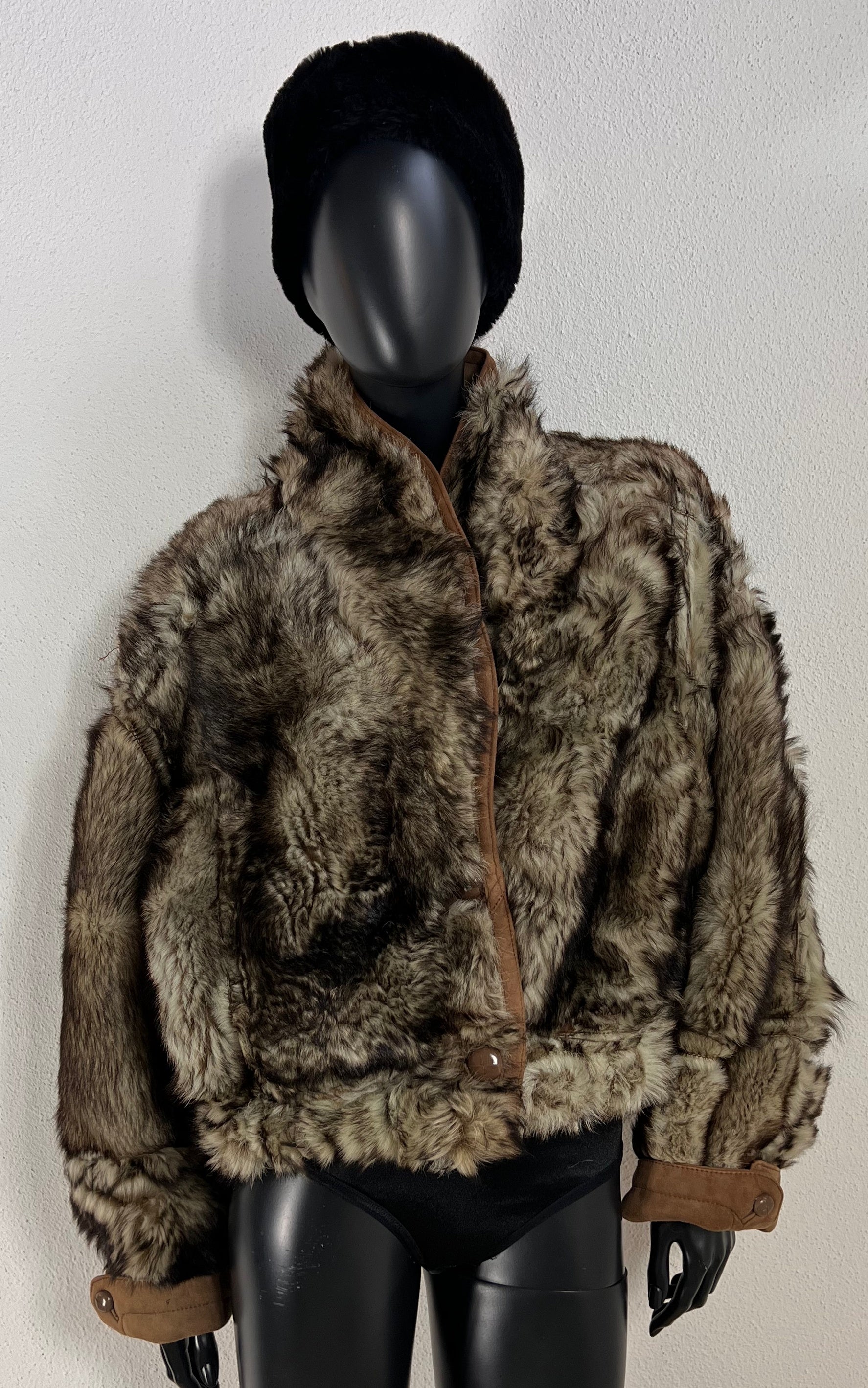 Vintage Cropped Curly Shearling Jacket