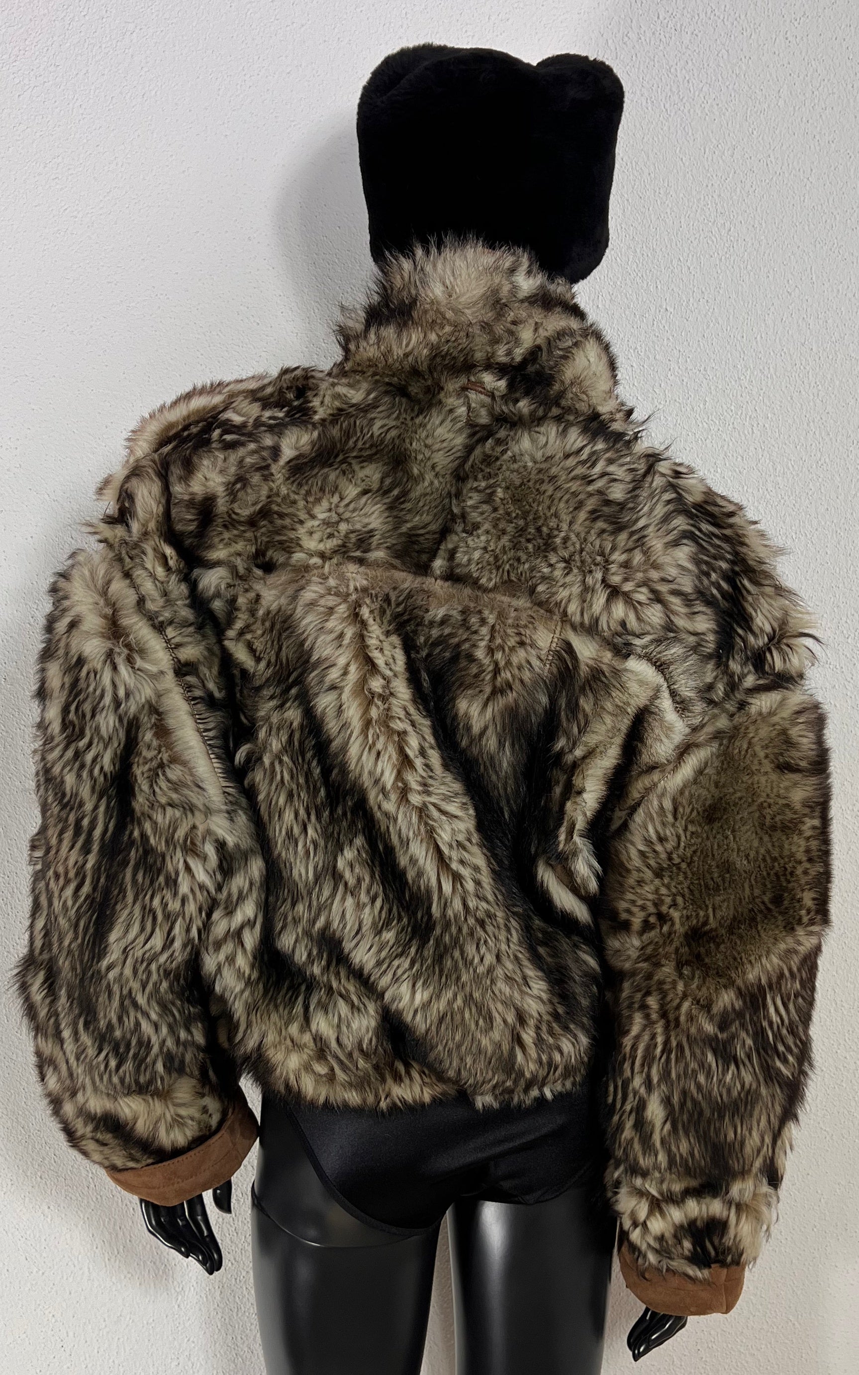 Vintage Cropped Curly Shearling Jacket