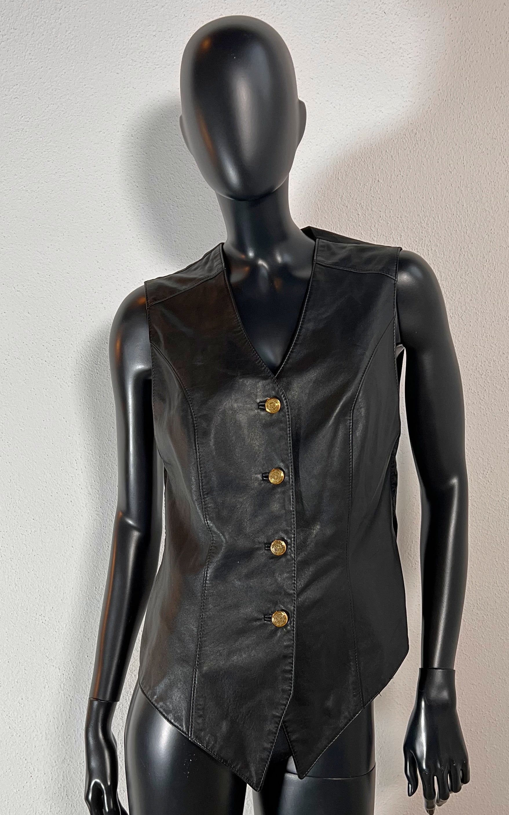 Gilet in pelle vintage anni '90