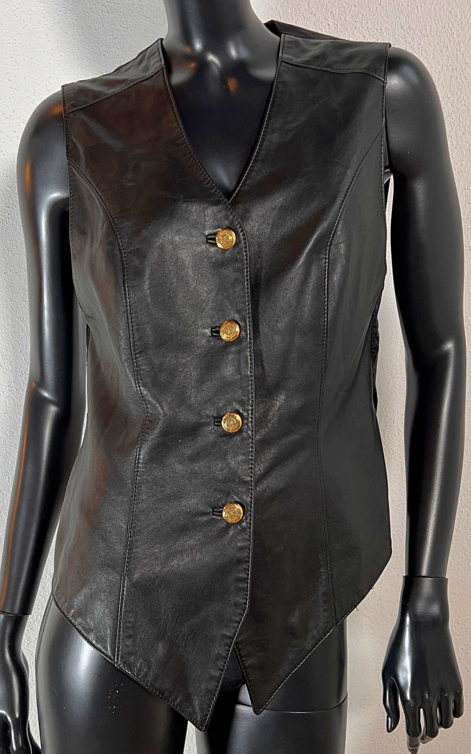 Gilet in pelle vintage anni '90