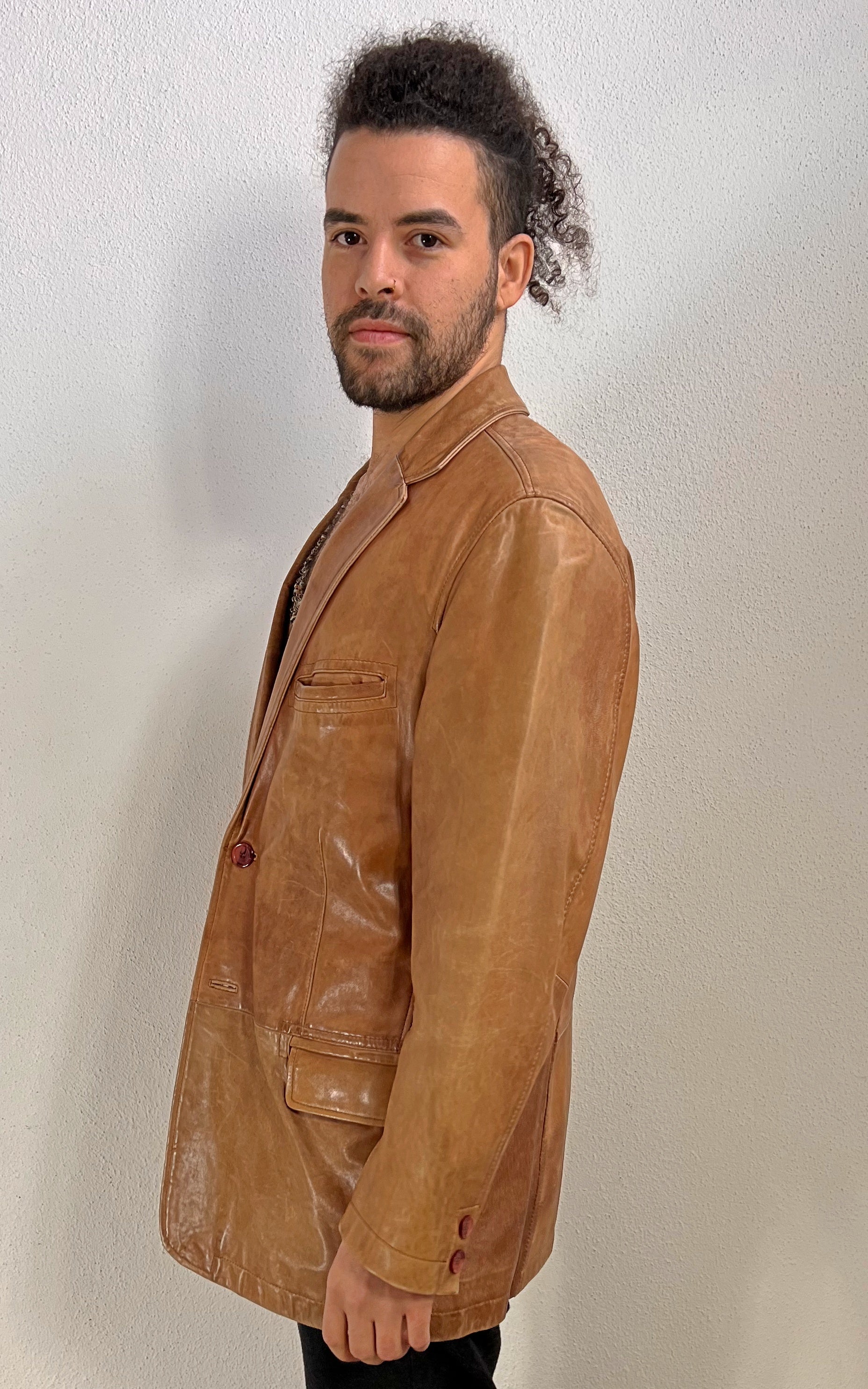 Vintage MENS 70s Style Leather Jacket