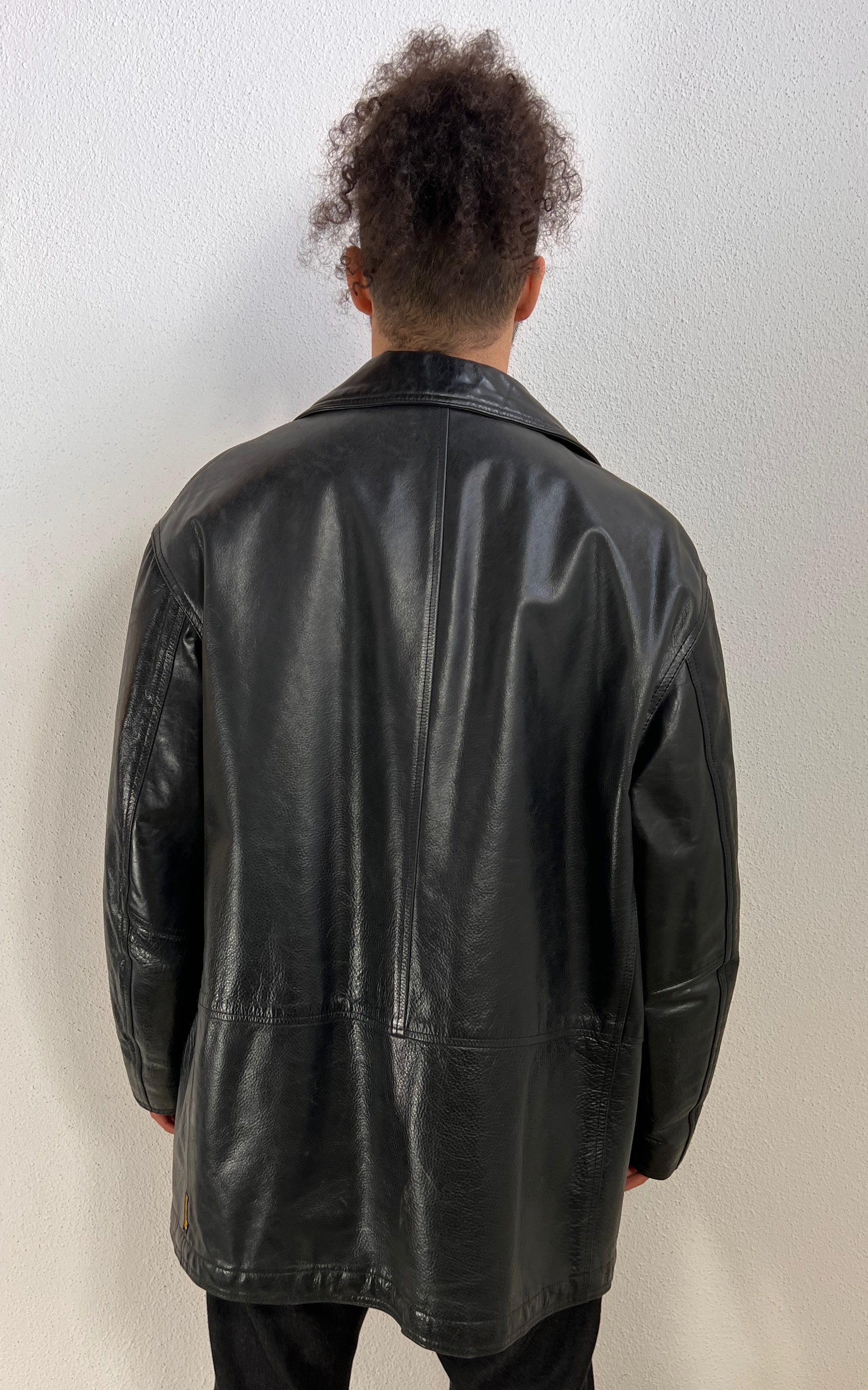 Vintage MENS Armani Jeans Leather Jacket